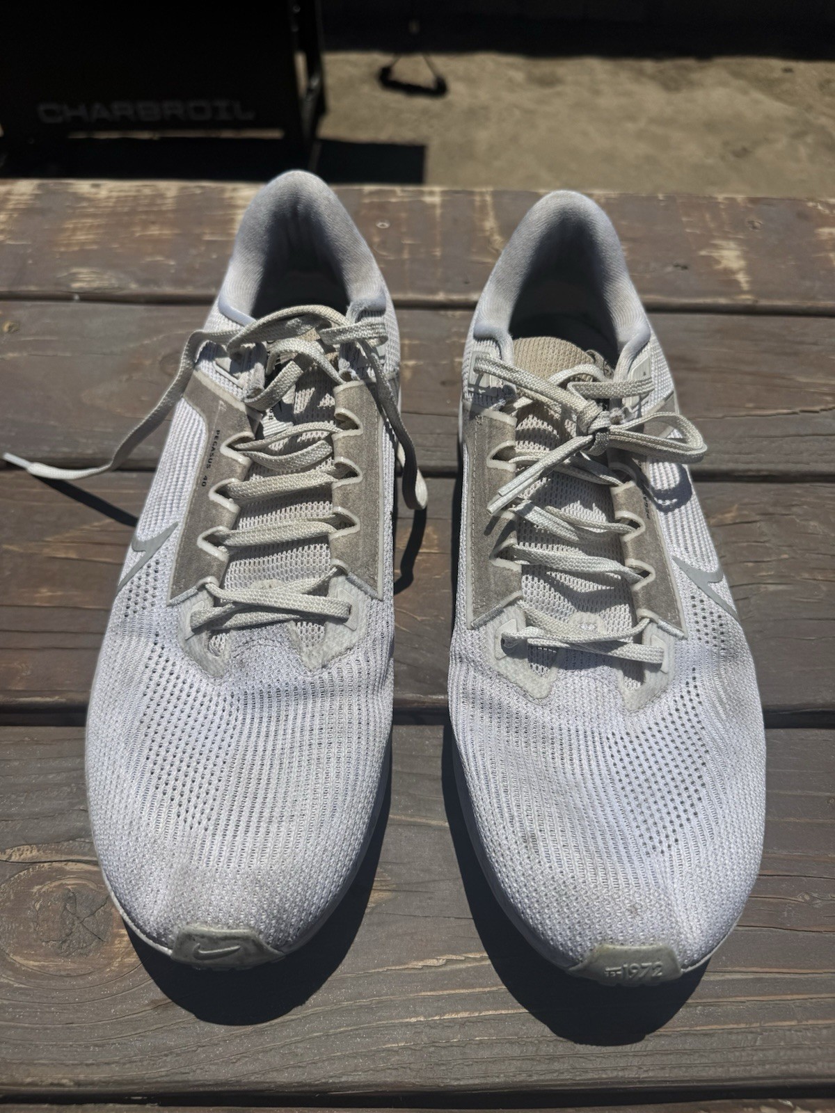 Nike Pegasus 40 White Silver Tan Size 14 Men’s Running Shoes Sneakers Kicks