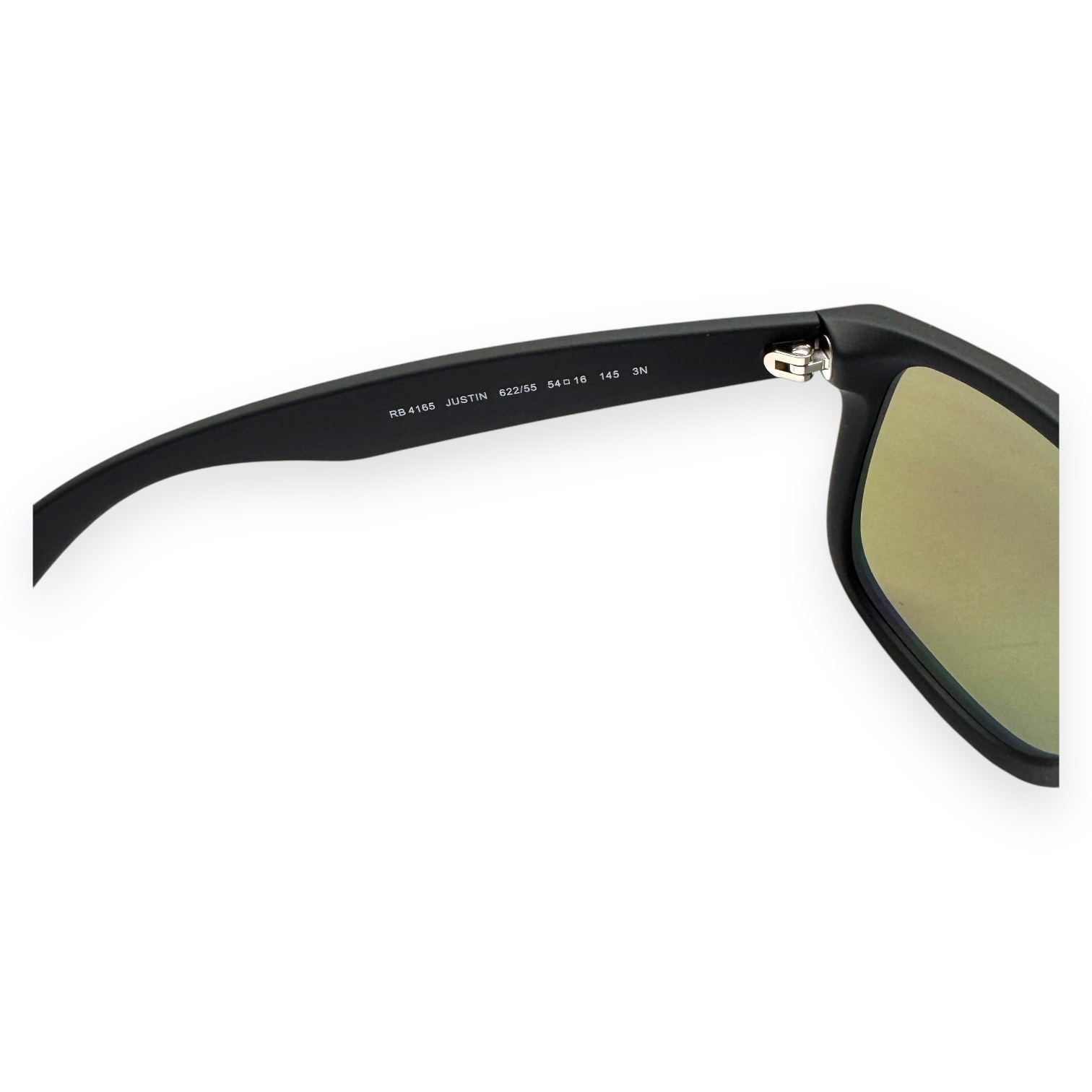 Ray-Ban Justin RB 4165 Sunglasses Matte Black Flash Blue 54mm Scratch No Case