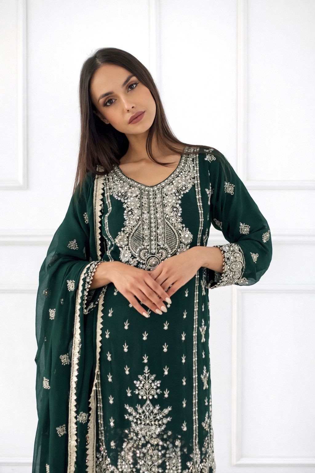 INDIAN SALWAR KAMEEZ PAKISTANI WEDDING PARTY DRESS WEAR BOLLYWOOD SUIT SHARARA