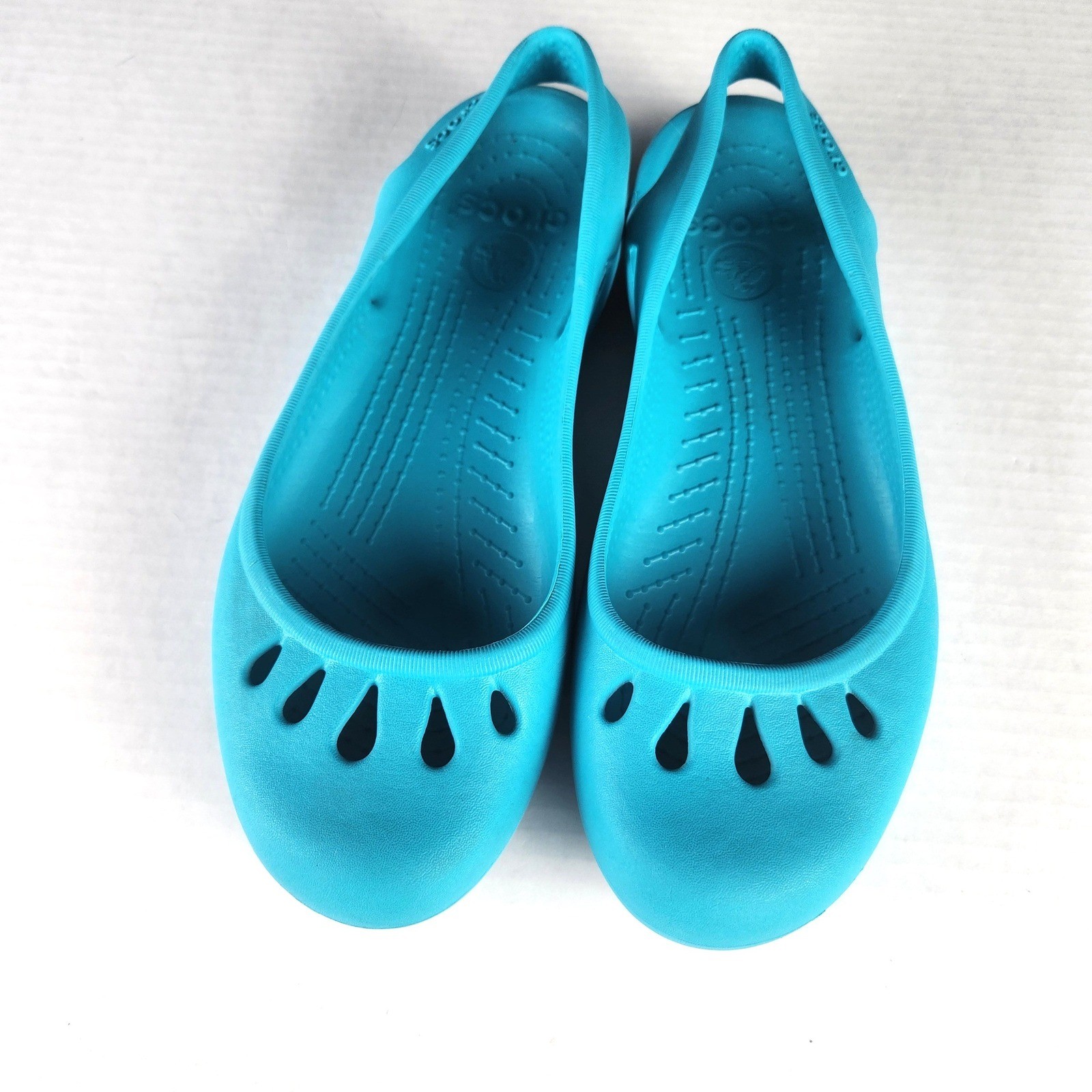 Crocs Kadee Ballet Flats Turquoise Blue Croslite Comfort Shoes Womens Size 9