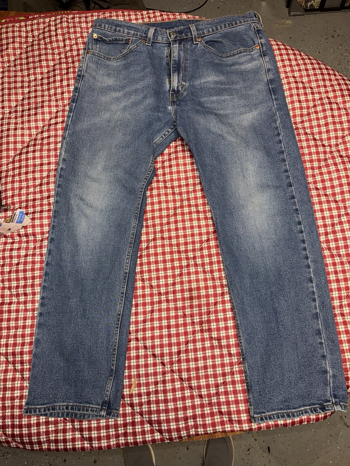 Levis 505 Regular Fit Straight Leg Jeans Mens 34×29 Medium Wash Blue Denim