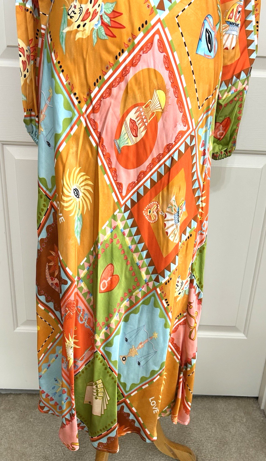 NWT Never Fully Dressed size 6 orange pink long sleeve fit & flare Dress $210