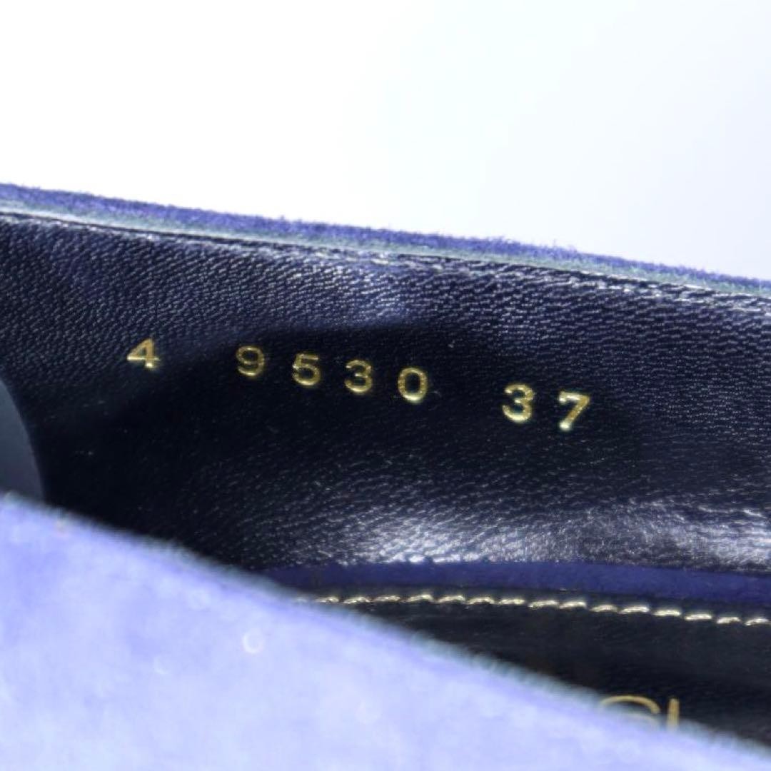 Sergio Rossi Suede Open Toe Wedge Pumps Blue Size 37 F/S