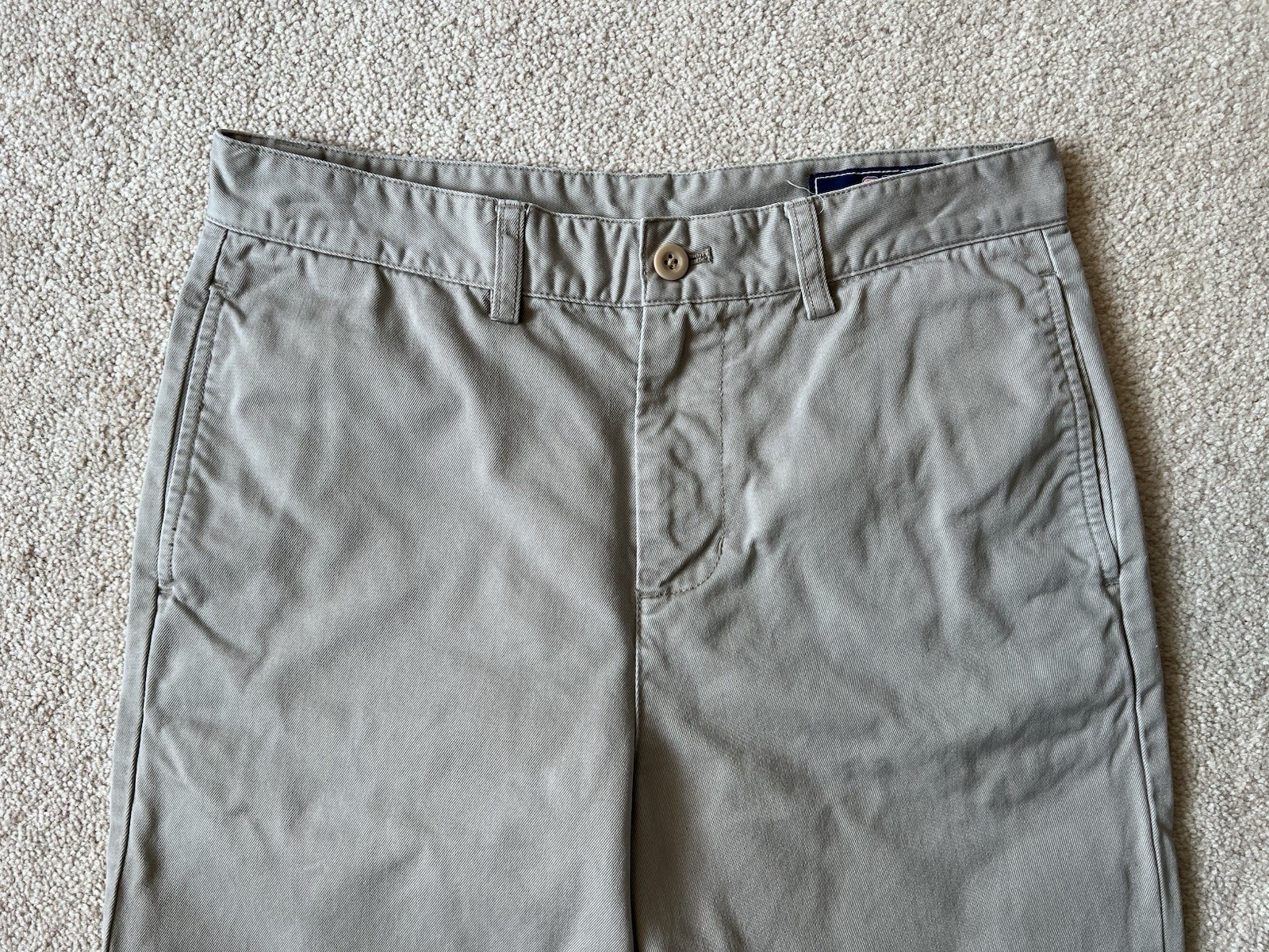 PANTS – Boys’ – Vineyard Vines – Khaki – No Cuff Club Pant Chino – Flat – Sz 18