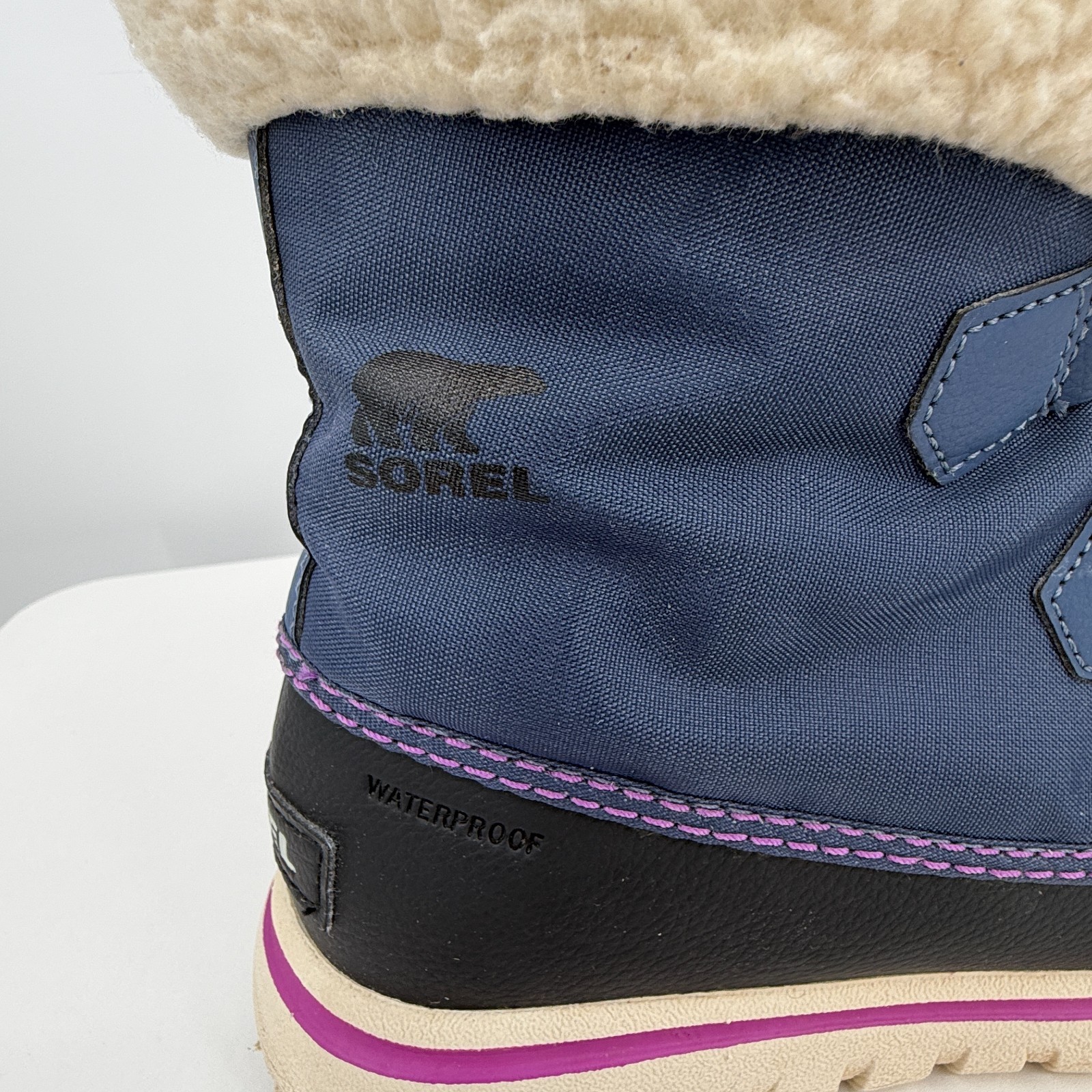 Sorel Winter Ankle Boots Womens 7.5 Cozy Carnival Nylon Snow Waterproof Navy
