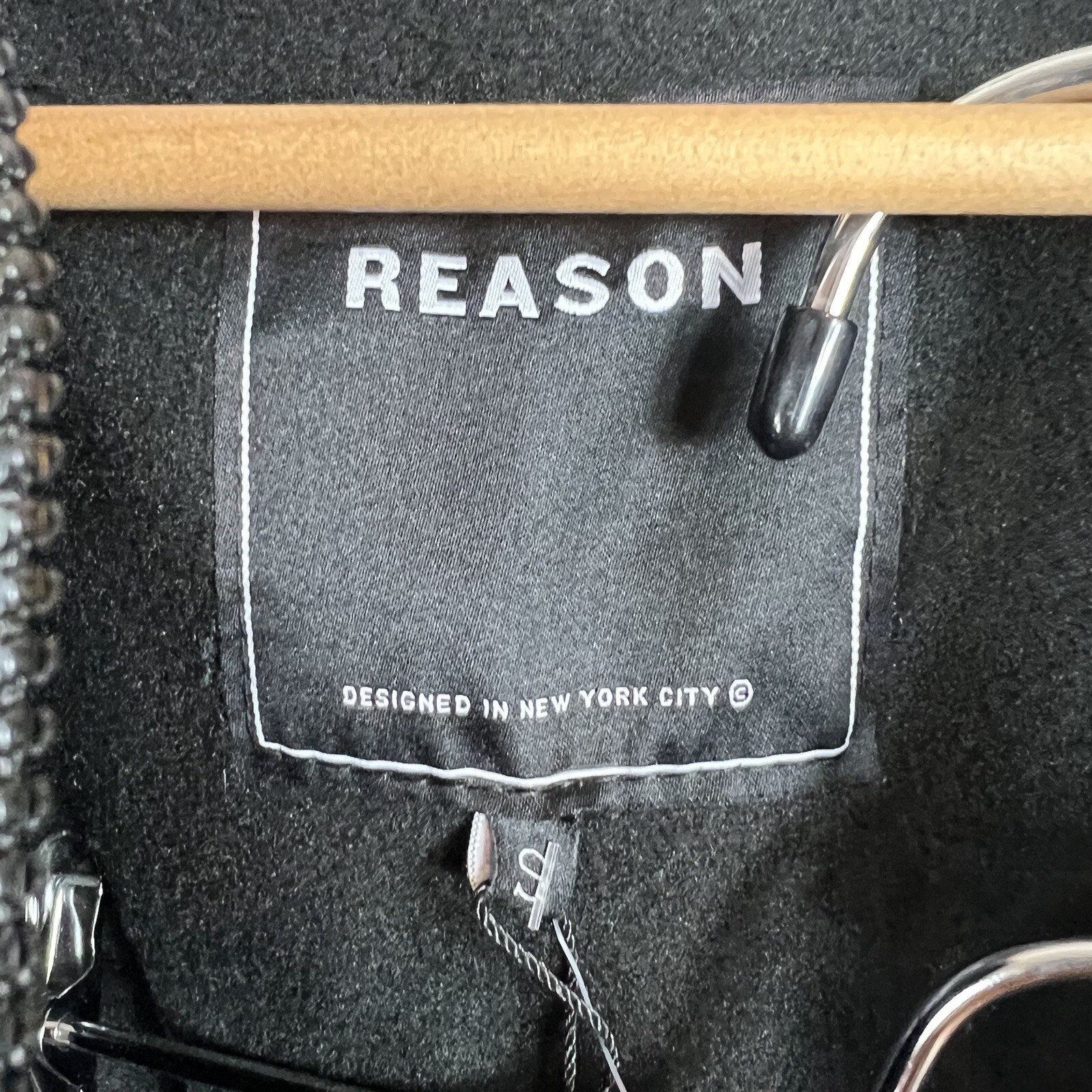 Reason Brand 2 Piece Track Set Size Small Black Fleece Sweatshirt Pants