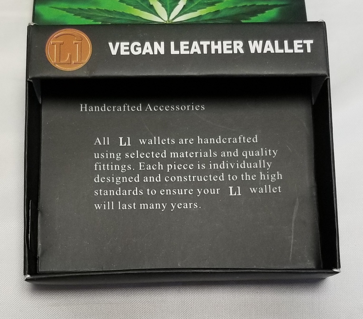 Marijuana Pot Leaf Printed Wallet Handcrafted Bifold Men’s Vegan Leather