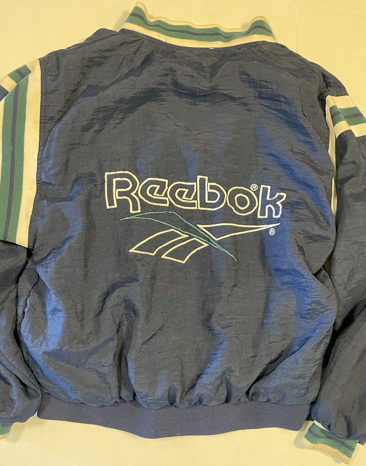 Vintage Reebok Color block Windbreaker Large See Pics Details/Wear