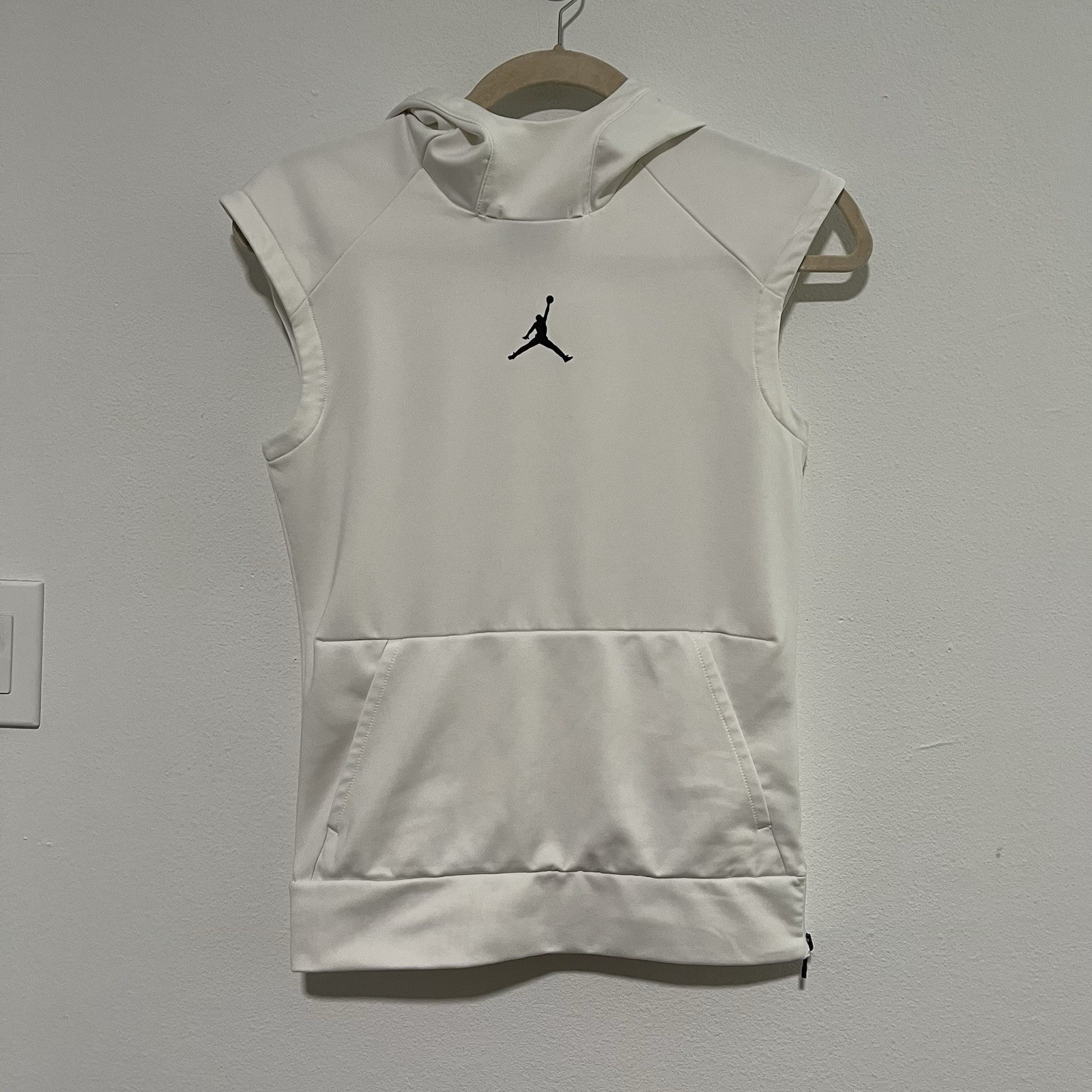 Jordan Mens Sleeveless Hoodie Mesh White Small Athletic Performance Pullover