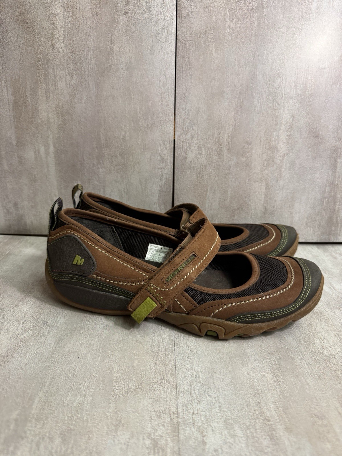 Merrell Women’s Mimosa Emme Cocoa Brown Leather Mary Jane Flat Shoes Size 8.5