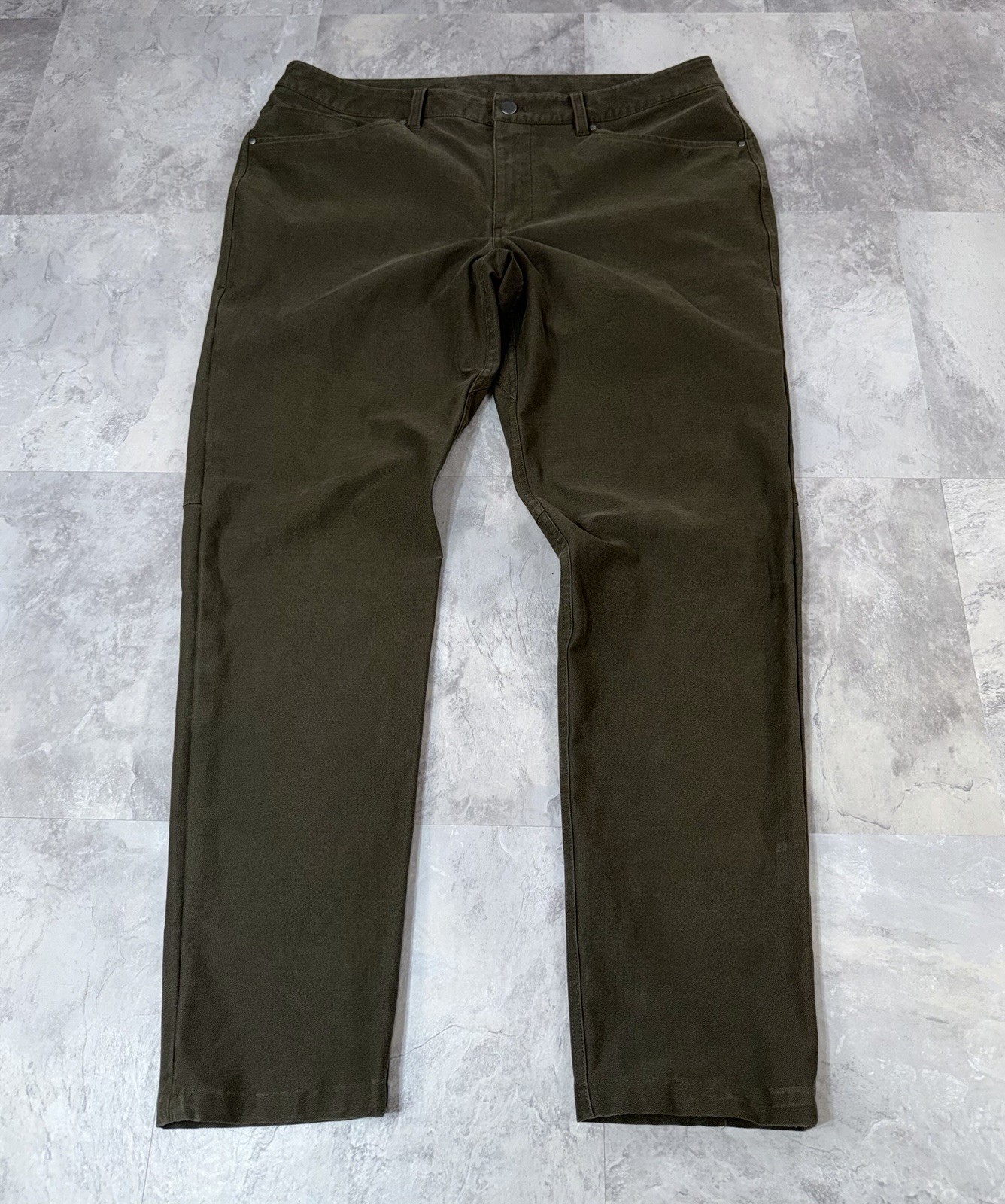 Lululemon ABC Pant Slim Utilitech Abrasion Resistant LM5ABNS Olive Green 36×30