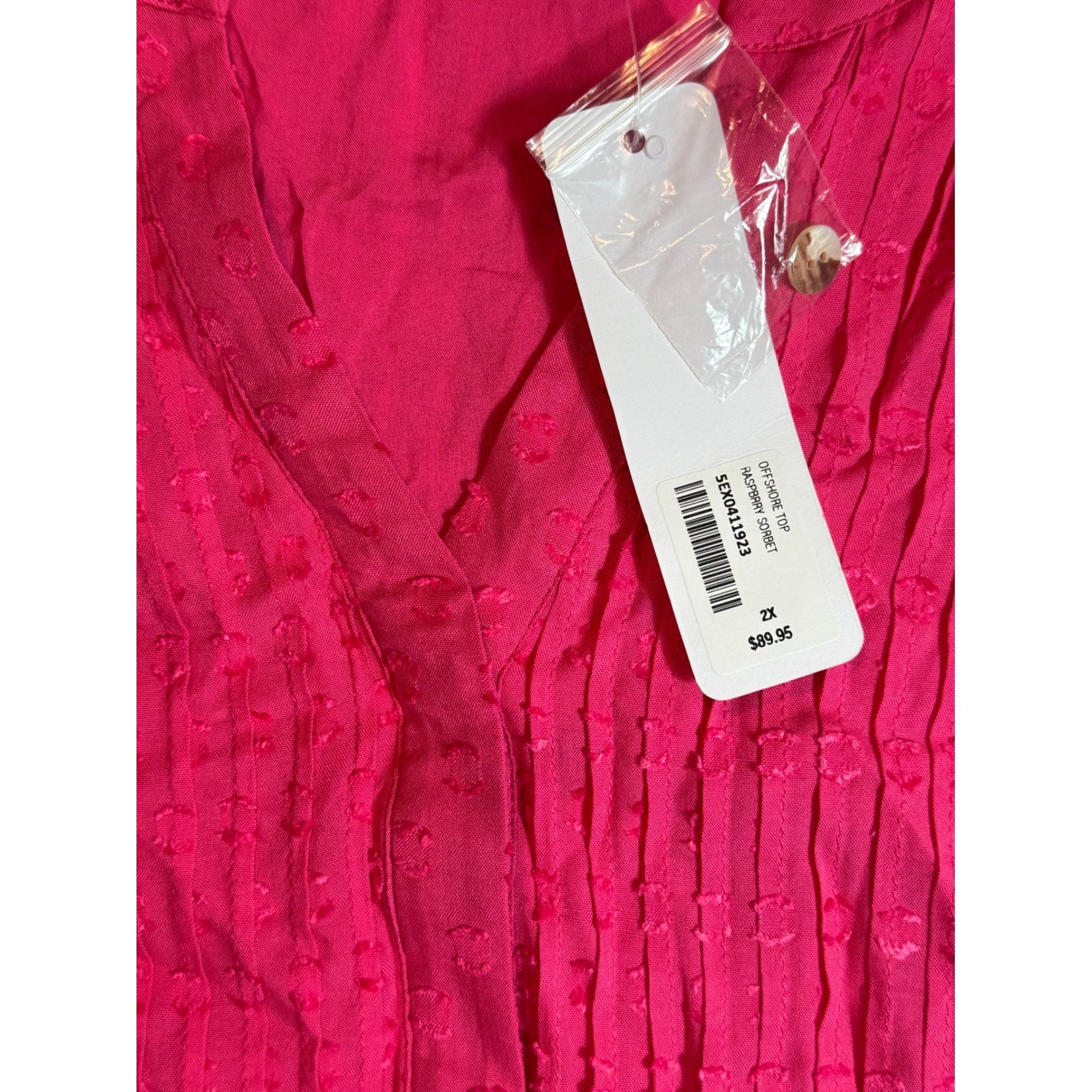 Soft Surroundings Offshore Top Raspberry Sorbet Pink 2X NWT 5EX0411923