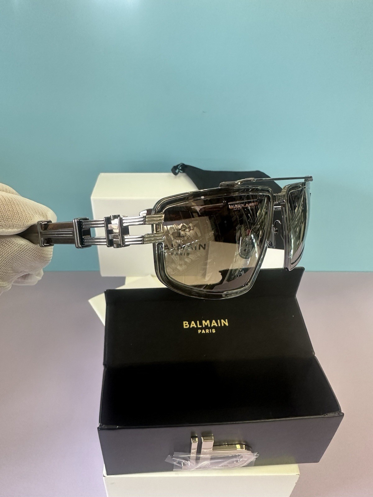 NEW BALMAIN by AKONI SUNGLASSES TITAN GUNMETAL BLACK BROWN BPS-139B-59 59 18 130