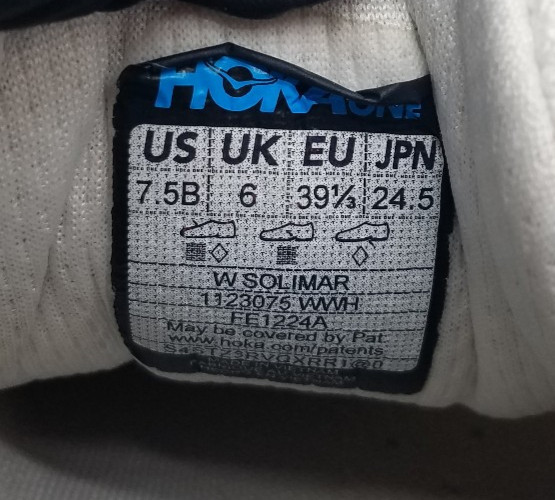 Hoka One One Solimar Women’s Size 7.5 B (Medium) Running Shoes White