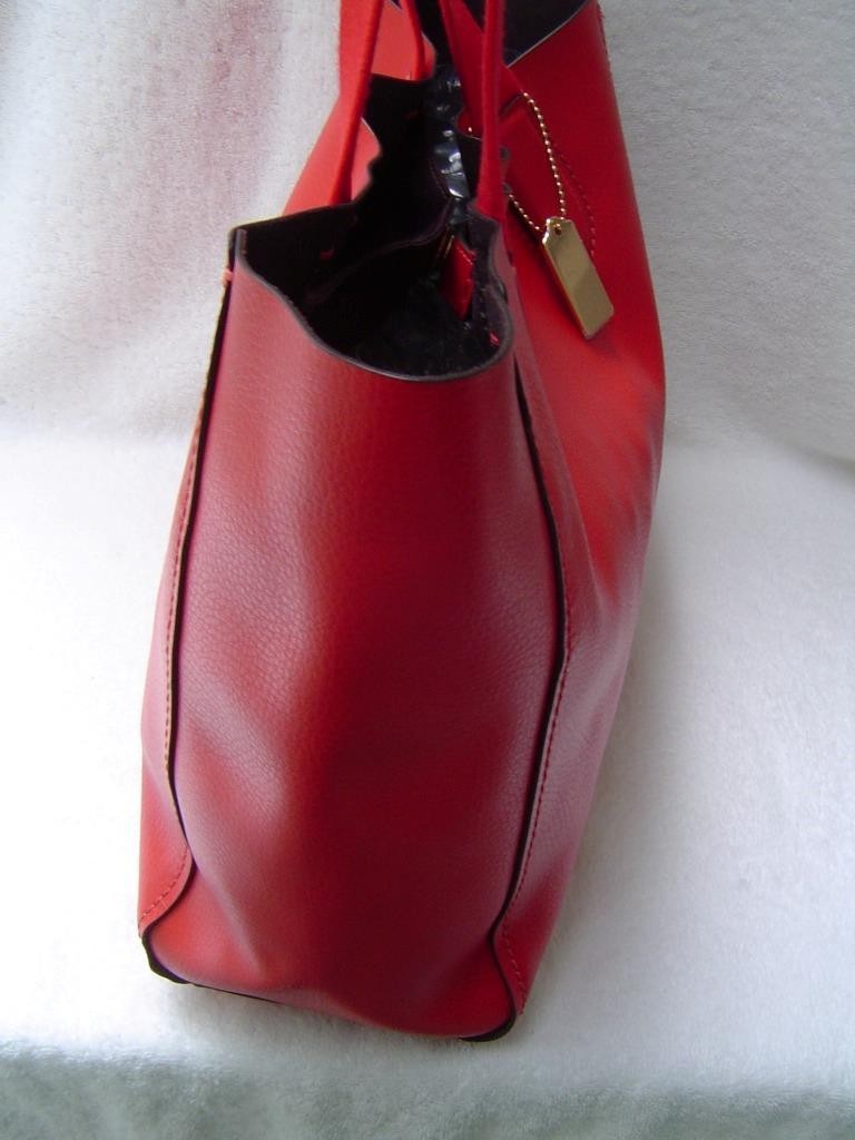 AUTHENTIC COACH RED LEATHER DERBY TOTE #58660 EUC/LN