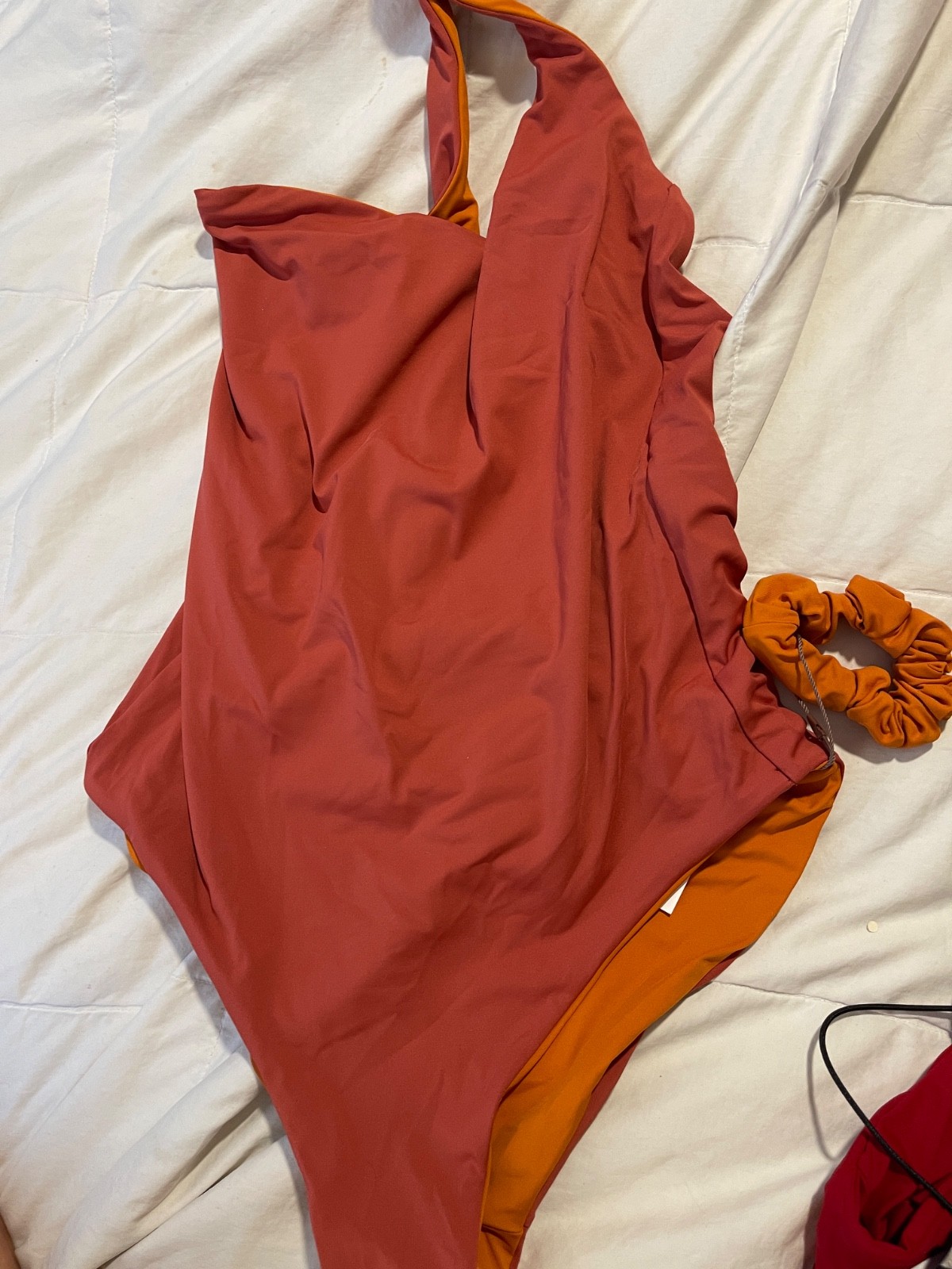NEW Gottex Women’s Au Naturel Reversible 1 Piece Swimsuit Sz 8 + Scrunchie