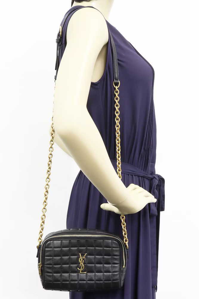Saint Laurent Cassandra Matelassé Camera Bag Shoulder Bag Quilted Black #TKB060