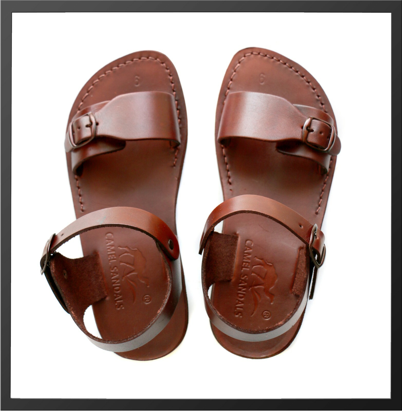 Brown Leather Roman Gladiator Jesus Sandals Strap Handmade US 5-16 EU 36-50