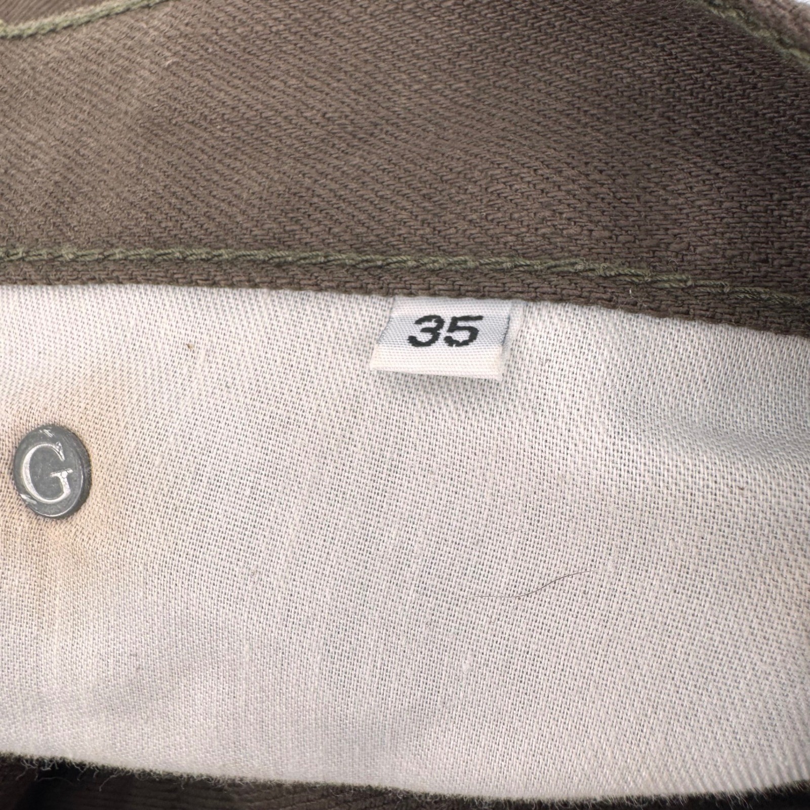 Gustin Slim Fit Pants Mens 35 Brown Cotton Twill Made in USA Button Fly Heritage