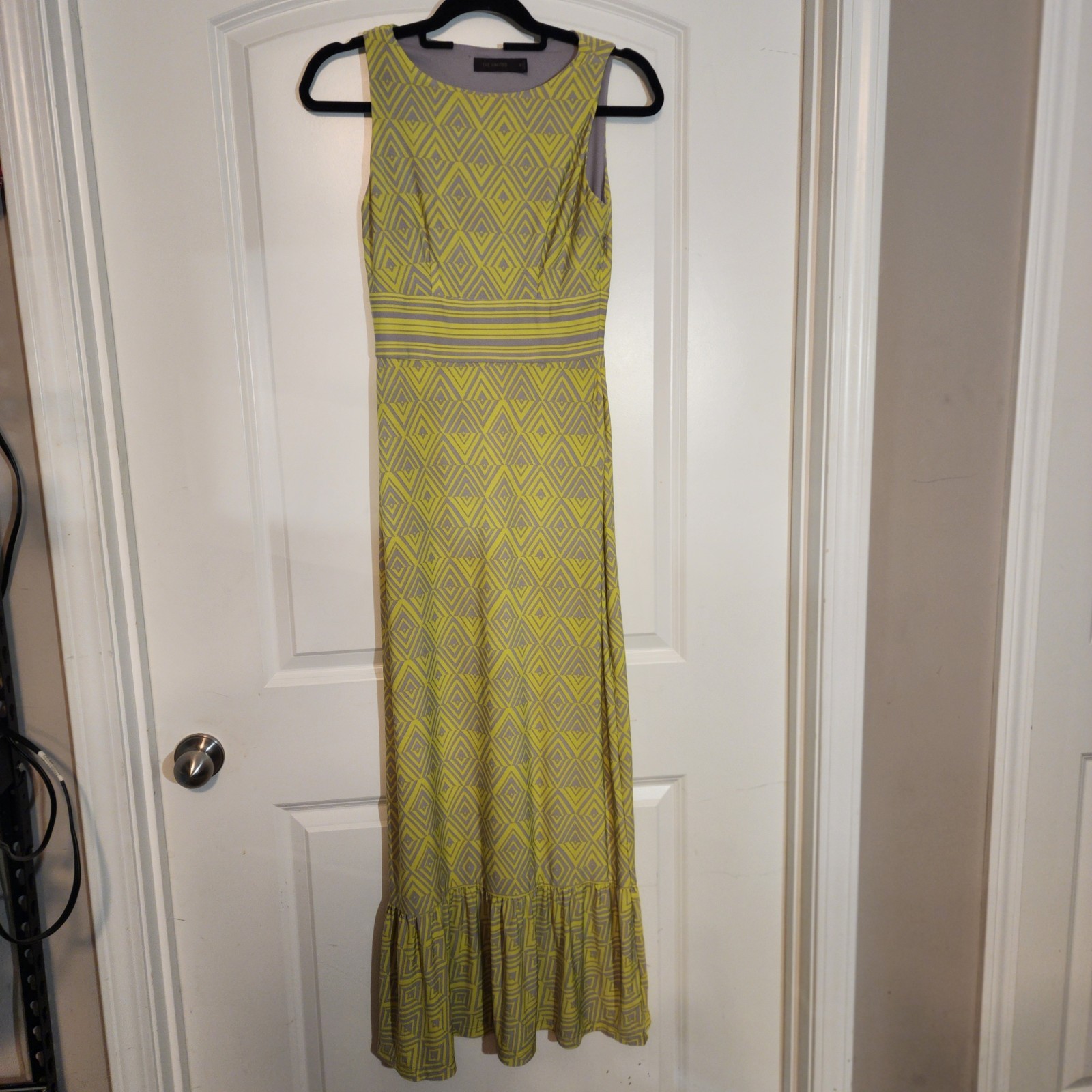 The Limited women’s lime green and gray long sleeveless maxi dress size XS