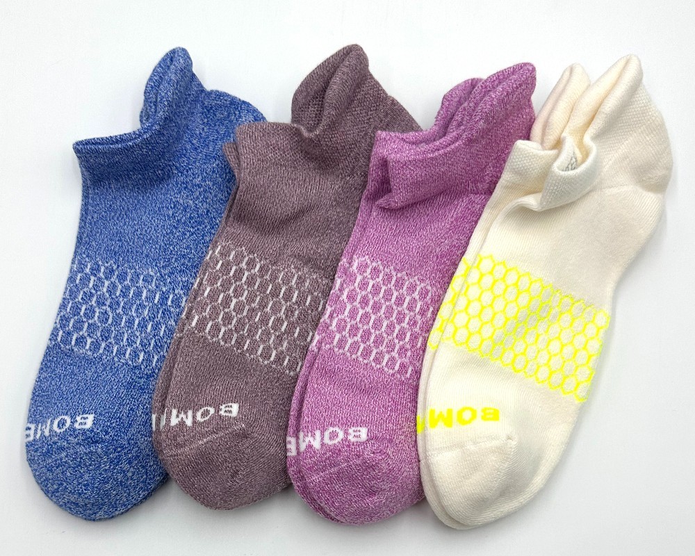 BOMBAS 4 Pairs Women’s Cushion Marl Ankle socks Size Large 4 Colors Mix