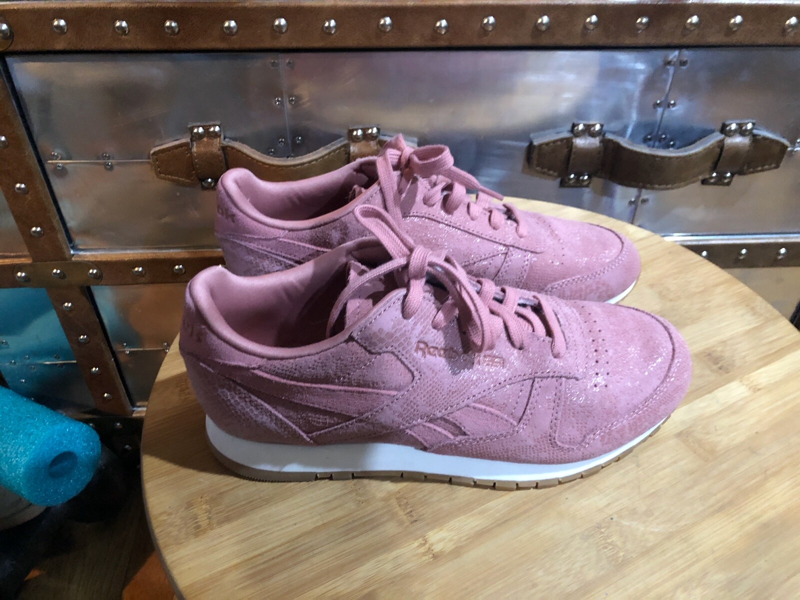 Reebok Classic Leather Clean Exotics Shoes Sandy Rose Chalk Gum BS8226 US 8