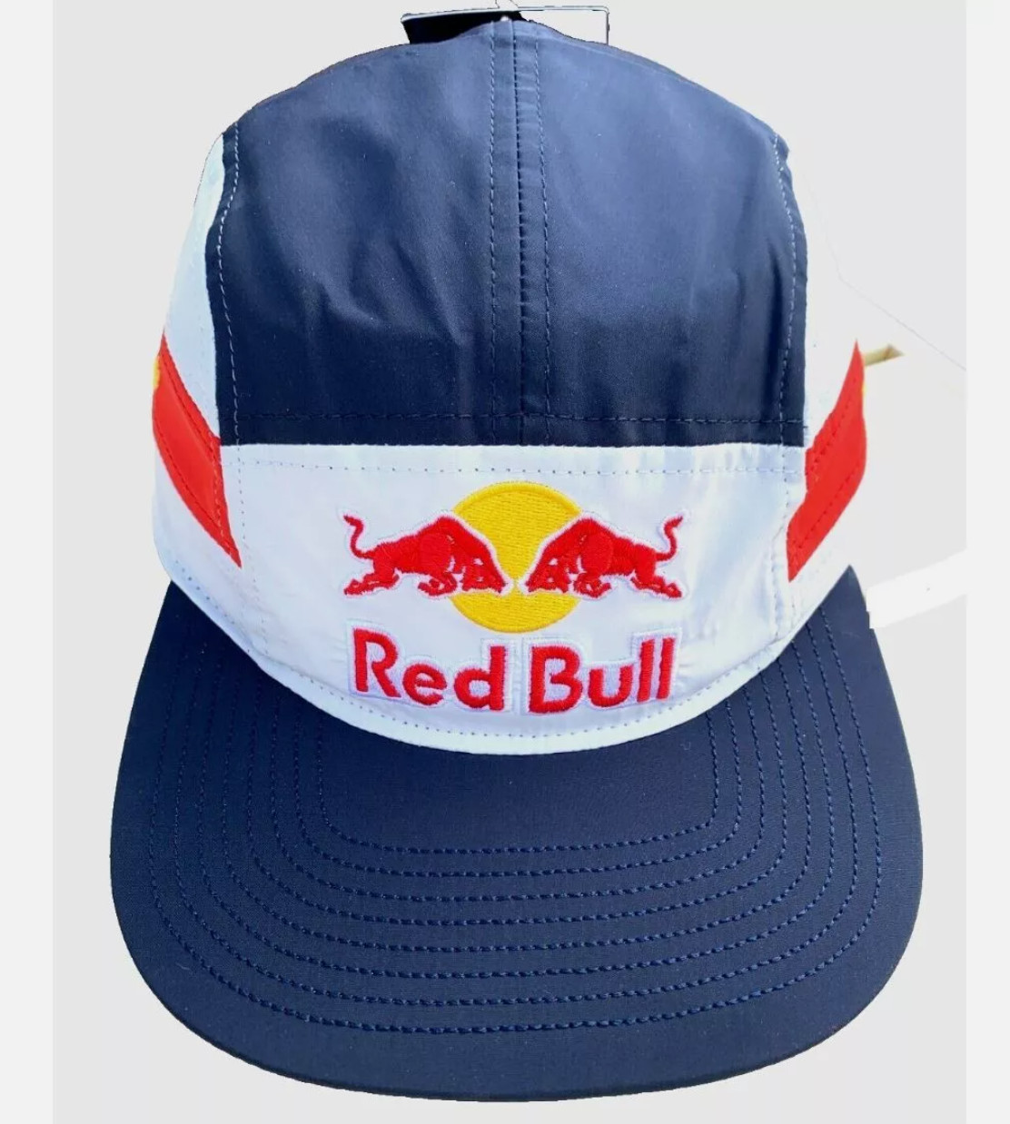 R 5-Panel Navy, White & Red Camper Cap.. F1 Racing. BMX. MotoGP. Supercross.