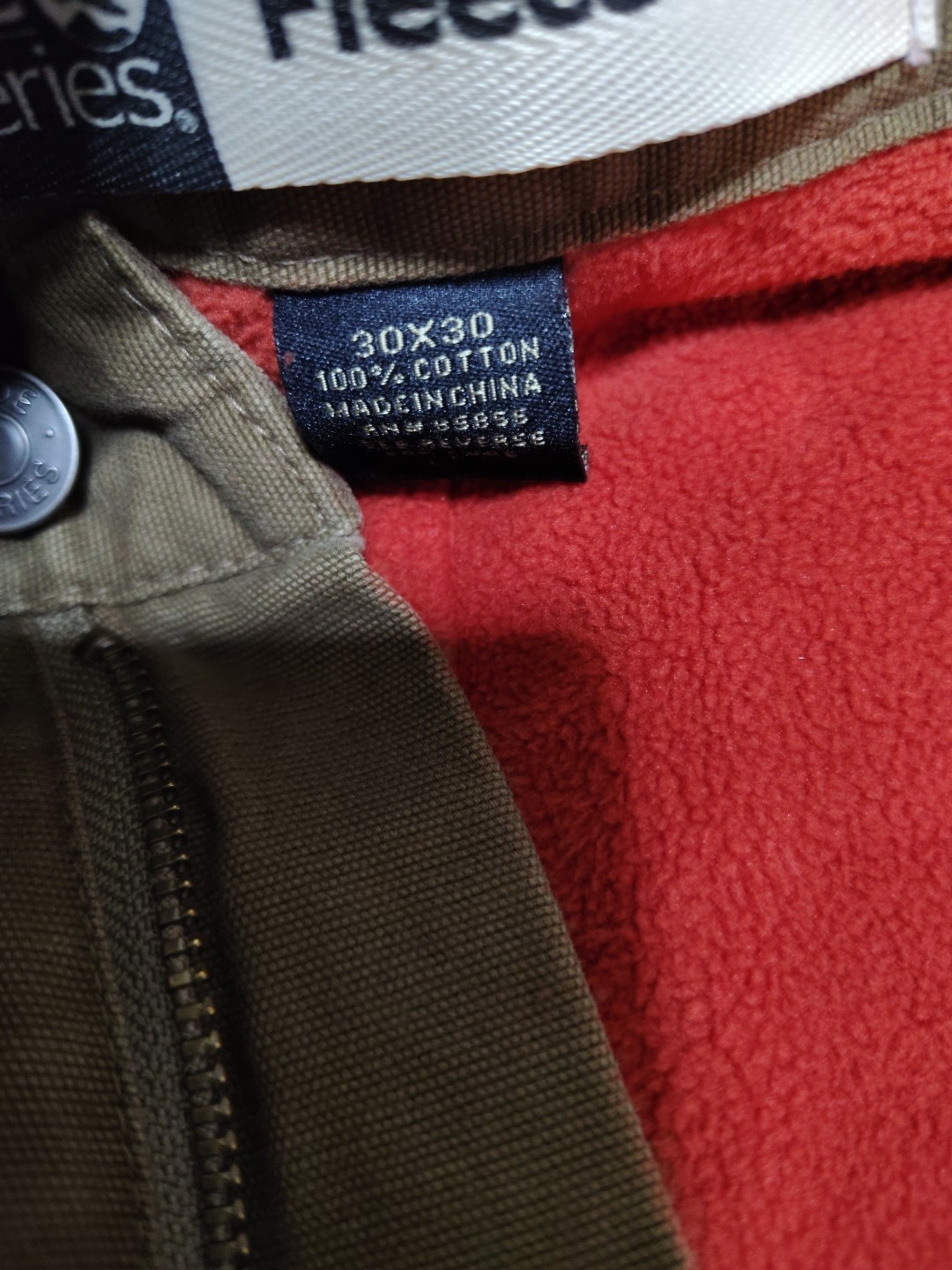Guide Series Fleece Lined Multi Pocket Insulated Cotton Canvas Pants Sz 30 x 30