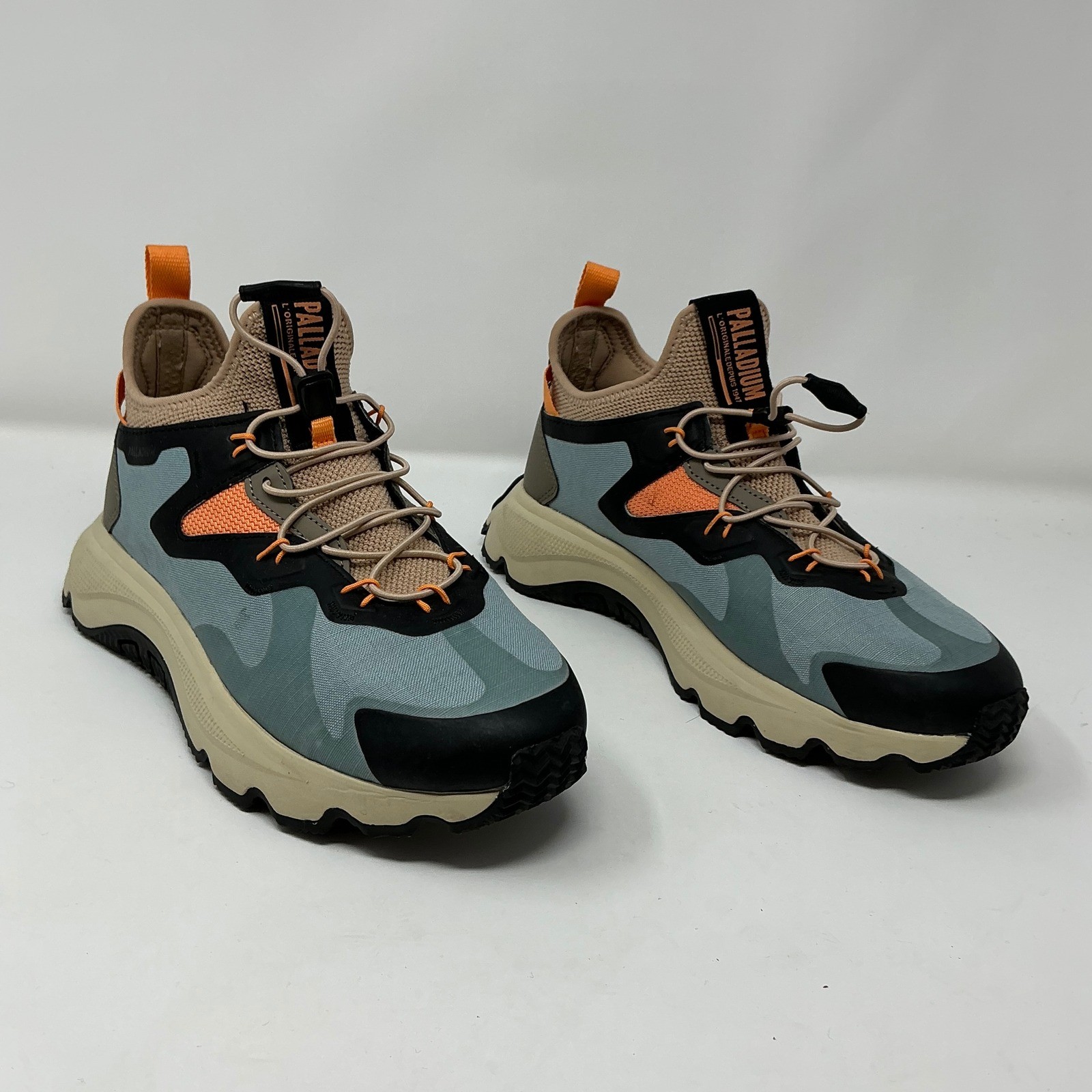 Palladium Troop Runner Dusty Blue Orange Mens 8 Womens 9.5 Sneaker EUC