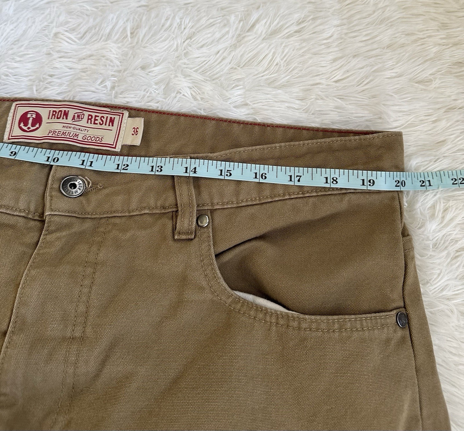 Iron & Resin Men’s Double Knee Journeyman Canvas Work Pants Size 36