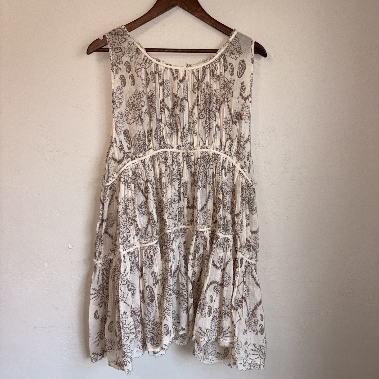 Free People Intimately FP Sundown Nightie Size S/P Small Cream Brown Floral