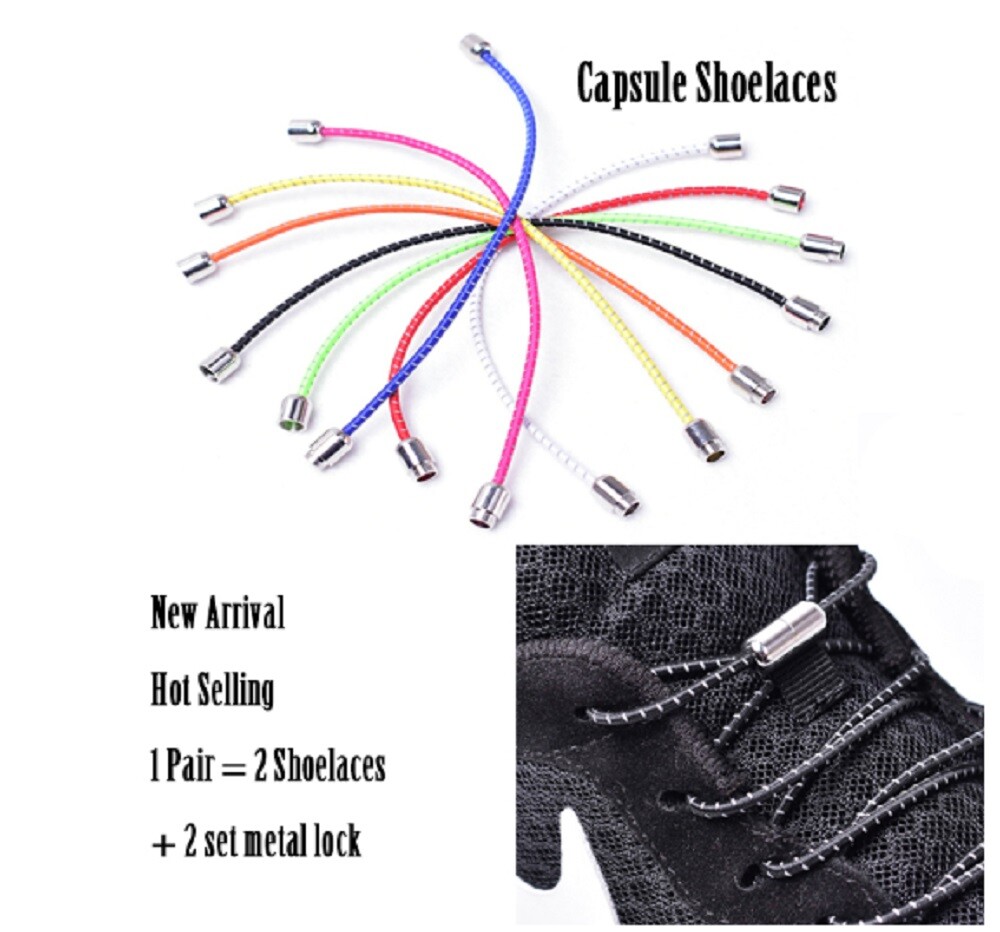 Elastic Silicone No Tie Shoe Laces – Lazy Shoe Laces for Trainers, Adult & Kids