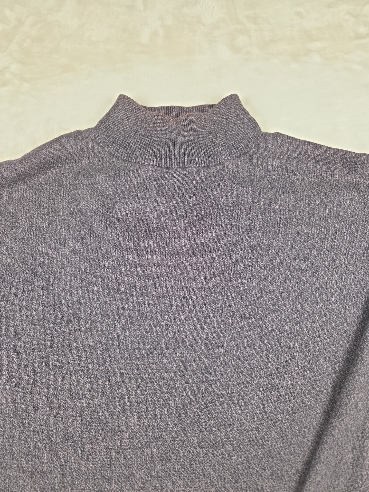 Izod Men’s XL Mock Turtleneck Sweater Brown Cotton Rayon Blend Made in Thailand