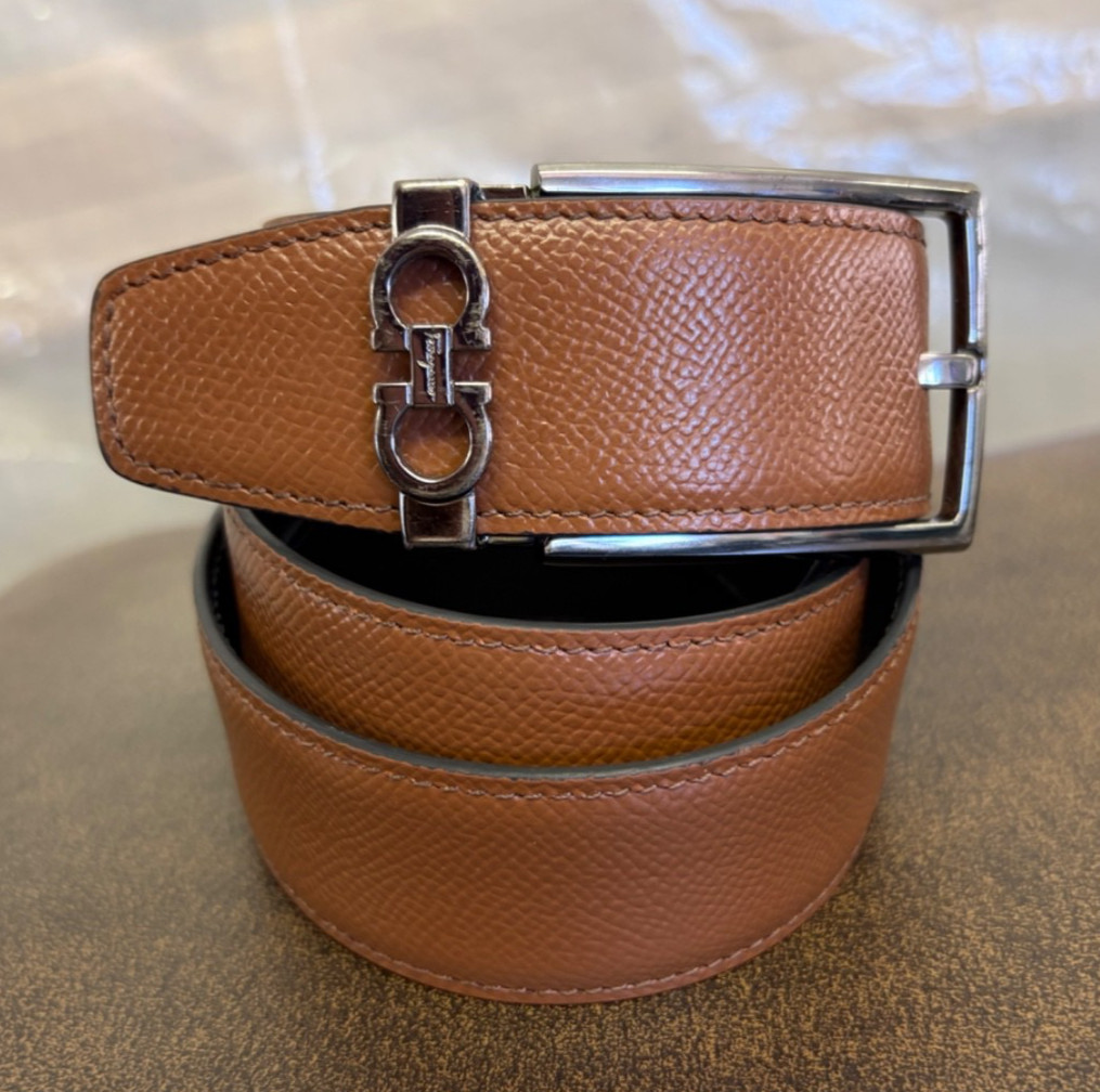 Ferragamo Men’s Belts | 2 Reversible Leather Straps & 2 Buckles- Sz 90/95