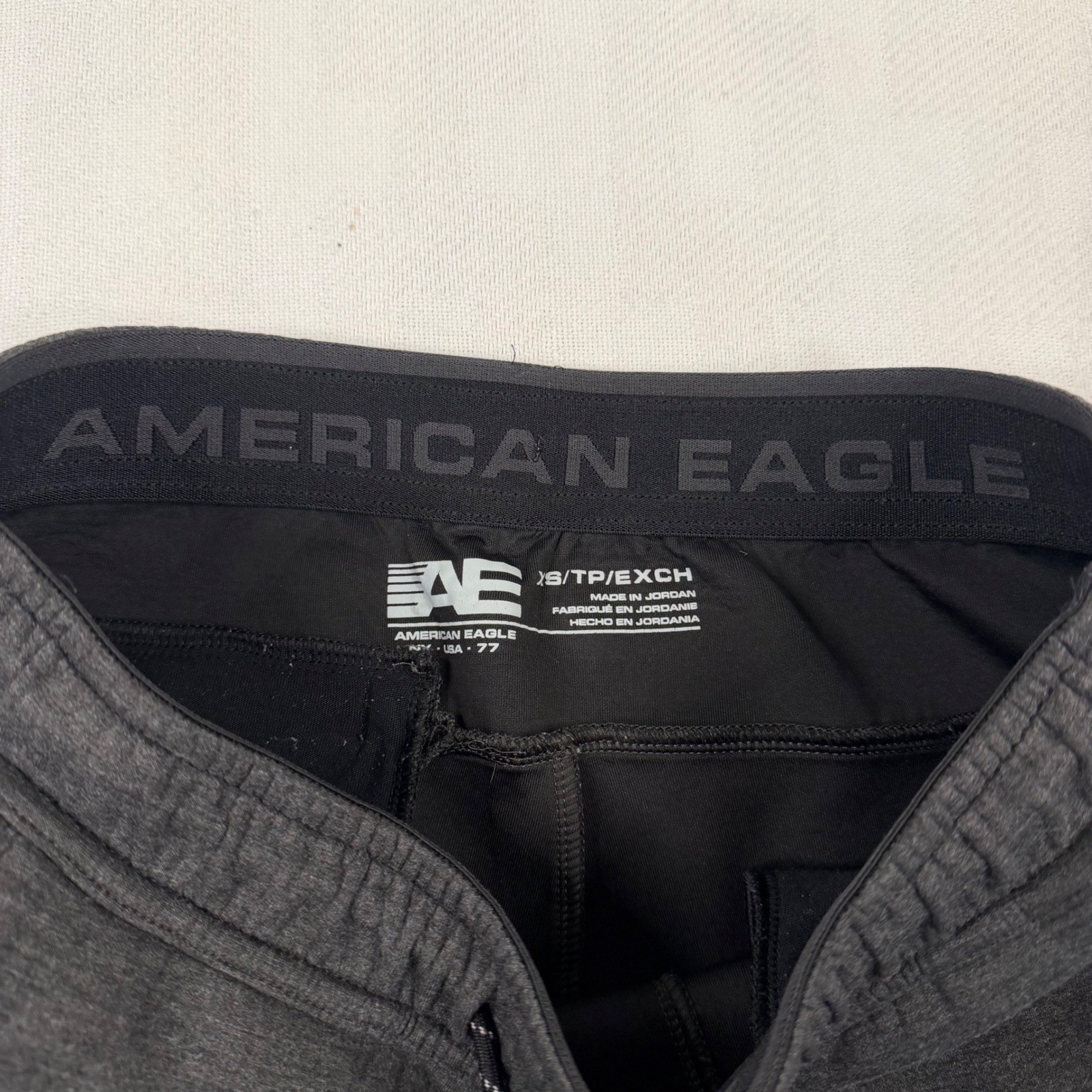 American Eagle Mens XS Charcoal Gray Heathered Active Jogger Pants Slim Tapered