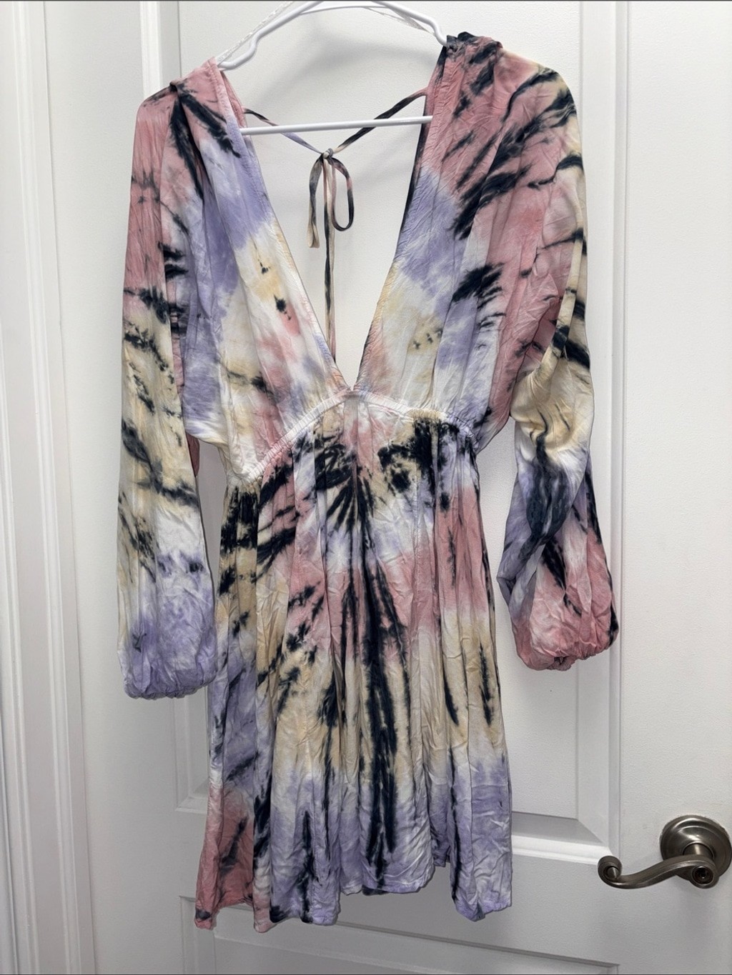 NWT Surf Gypsy Pastel Tie-Dye V-Neck Mini Dress Beach Coverup Small
