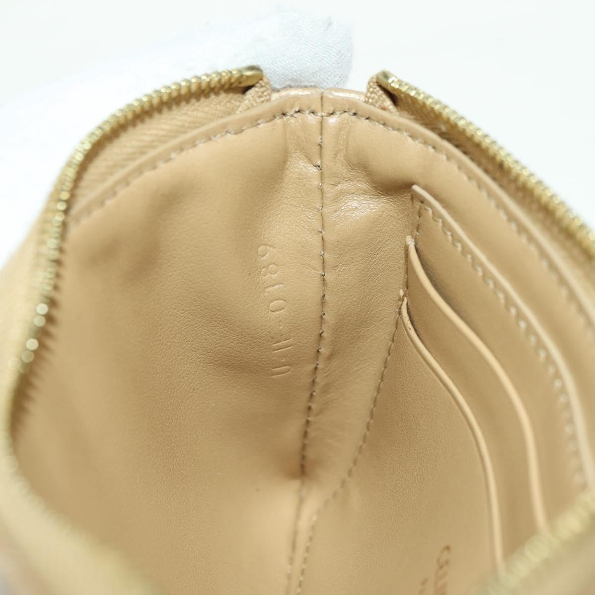 CELINE C Charm Coin Purse Leather Gold Auth am11616V