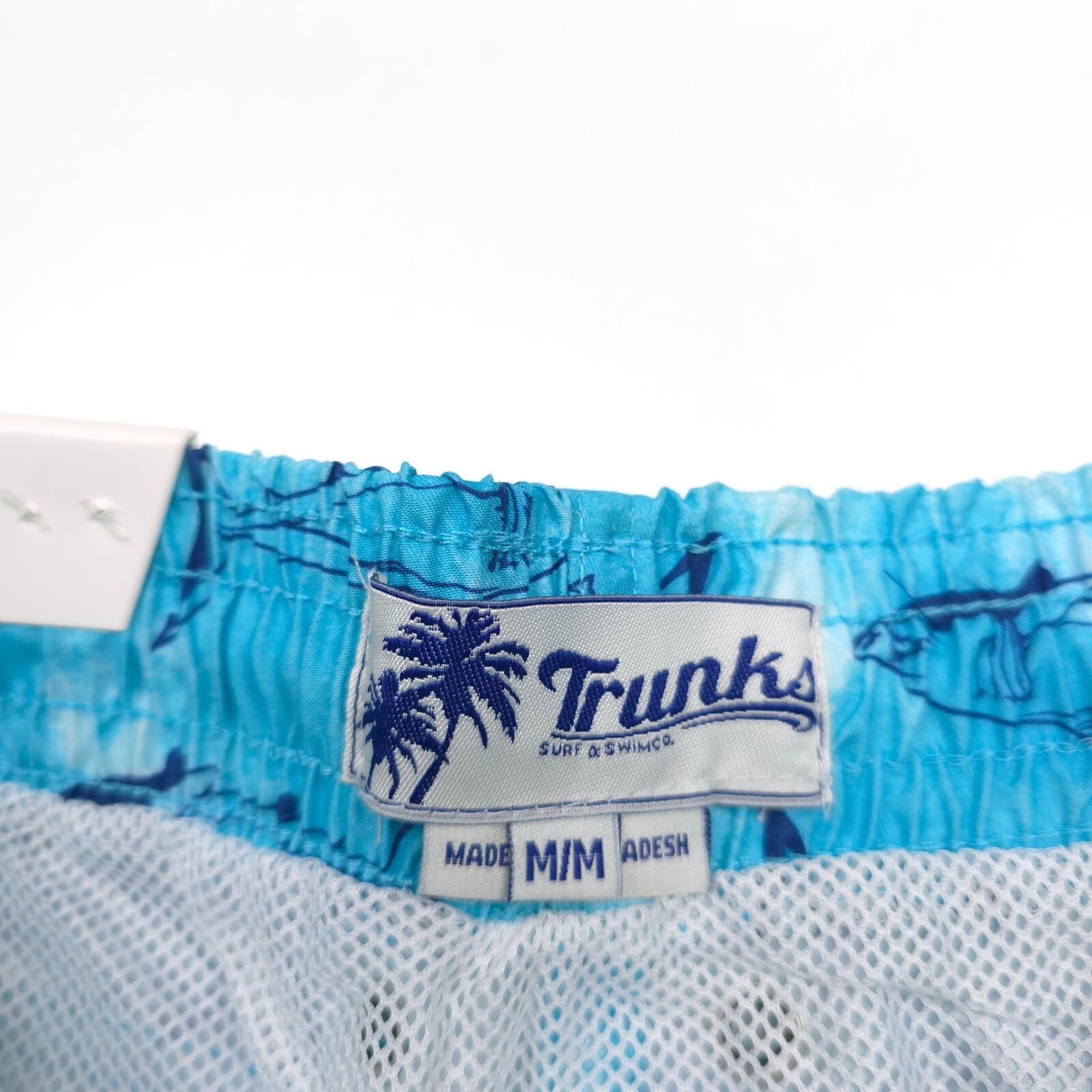 Surf & Swim Co Trunks Shorts Mens Medium School Of Sharks Blue NWT