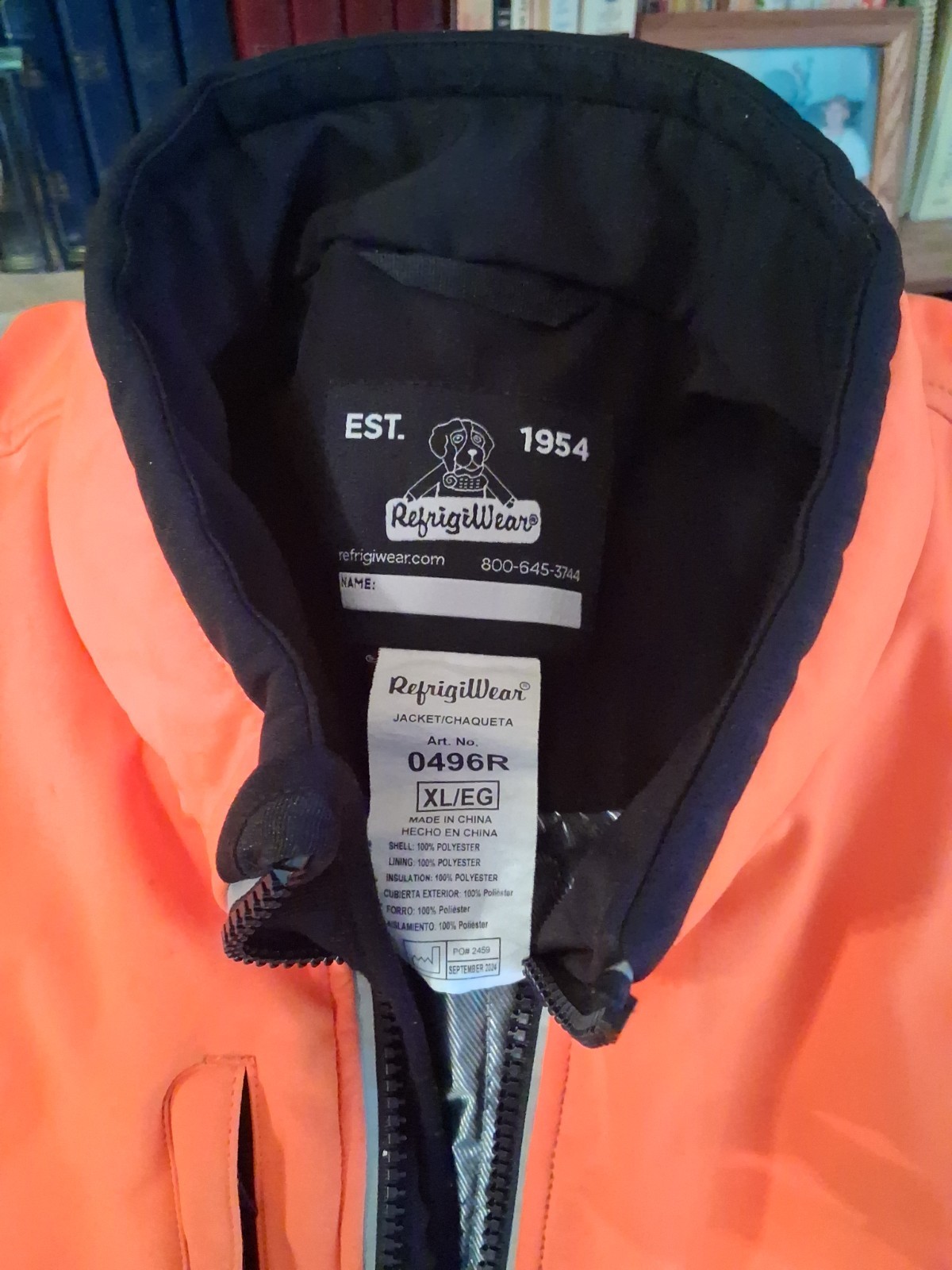 RefrigiWear Hi Vis Insulated Softshell Jacket Men’s XL Orange Black Coat 0496R