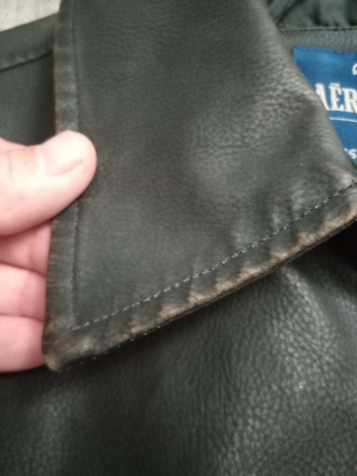 Aeropostale PU/PVC Faux Leather Jacket Mens Size M Dark Brown Full Zip Biker