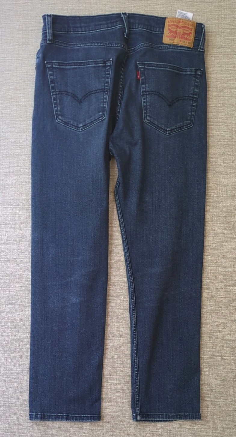 RARE Blank Red Tab Levis 502 Regular Taper Jeans Mens 32×28 R Dark Wash 2021