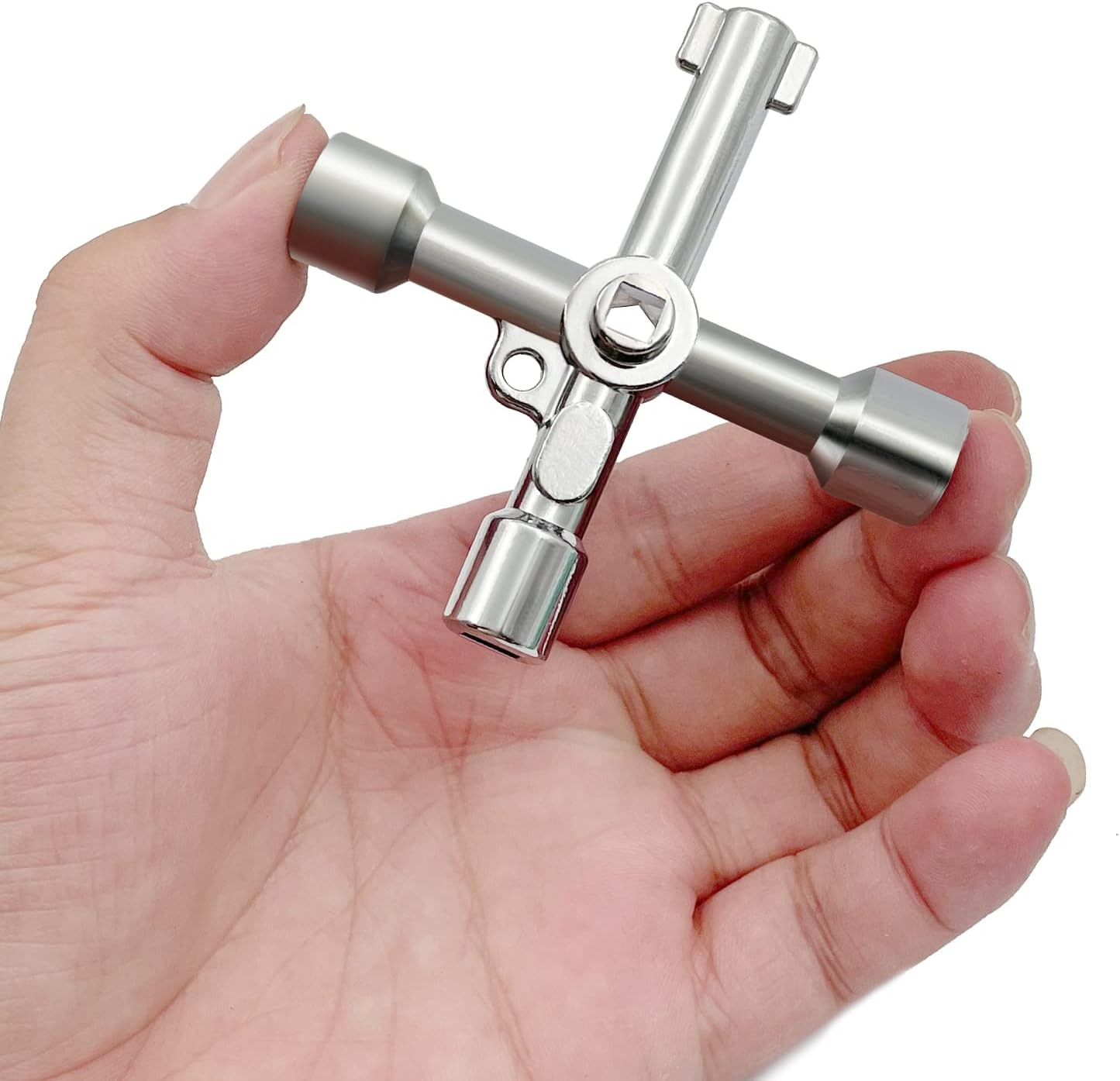 4-Way Multi-Functional Utility Key, 4 in 1 Universal Cross Key Stainless Steel T
