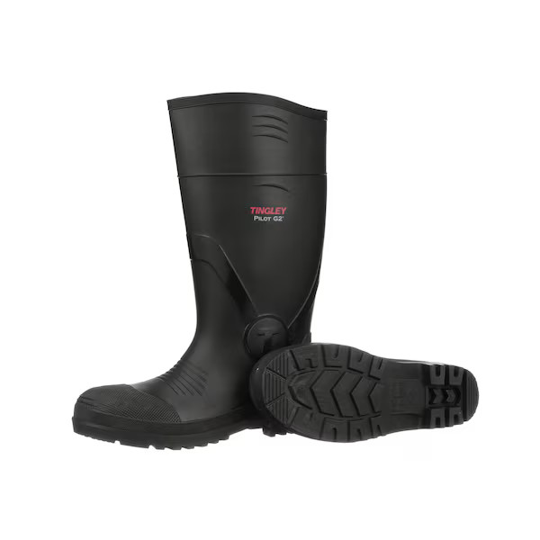 Tingley Men’s Pilot G2 Tall Rubber Boots, Plain Toe, Black, 13 31161 Tingley