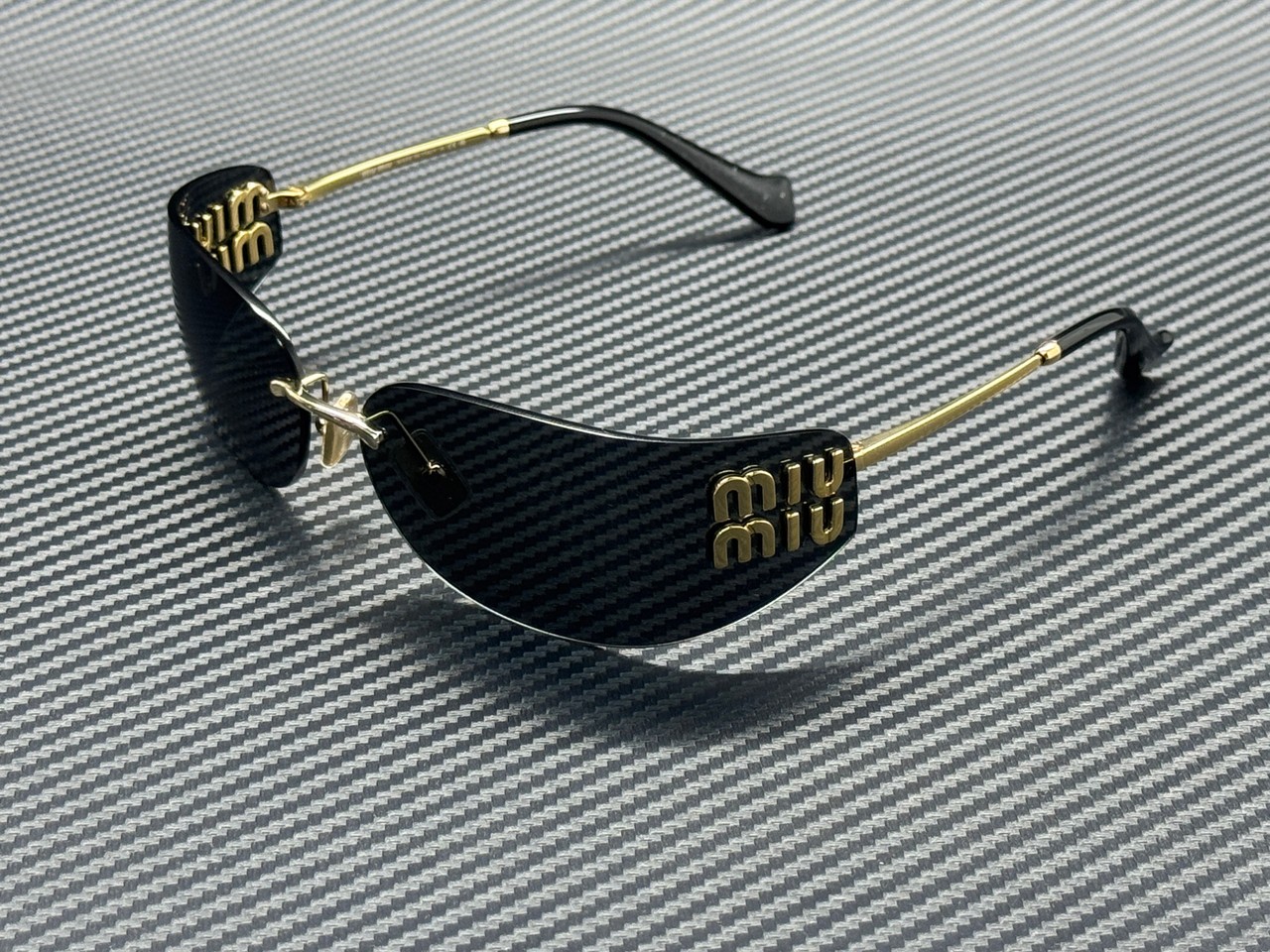 MIU MIU MU A51S 5AK5S0 Gold Grey Women’s 75 mm Sunglasses
