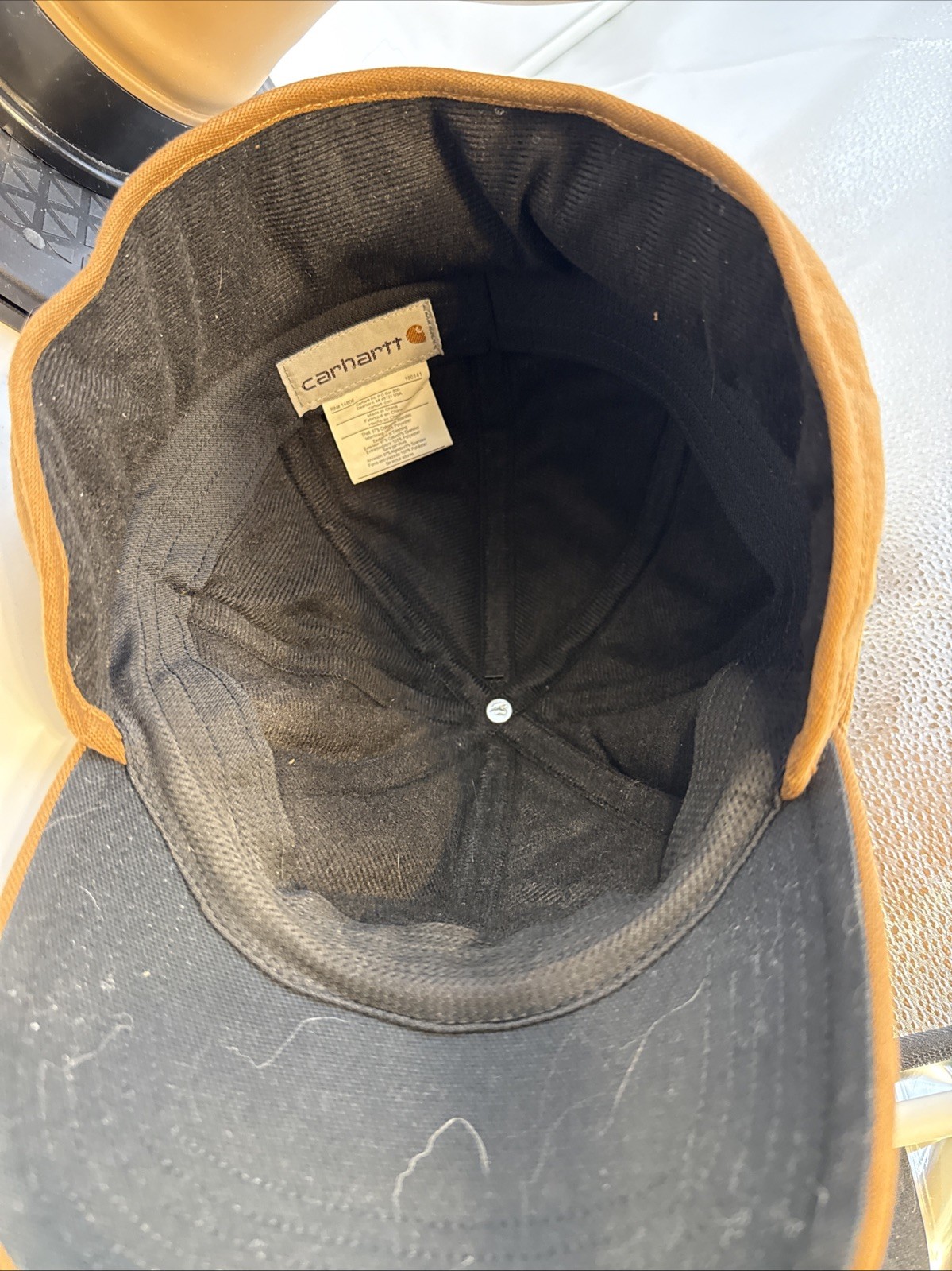 CARHARTT USA COLD WEATHER TRAPPER HUNTING CAP / HAT – EAR FLAP COVER TAN LARGE