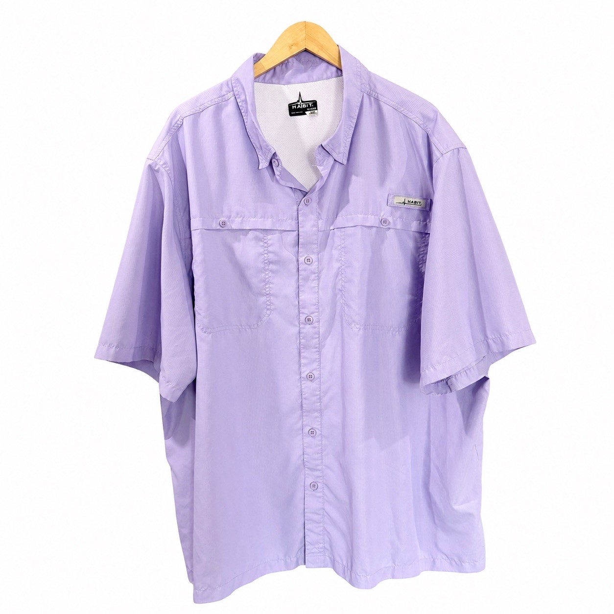 Habit Vented Back Short Sleeve Sport River Fishing Shirt UPF40 Mens 3XL Purple