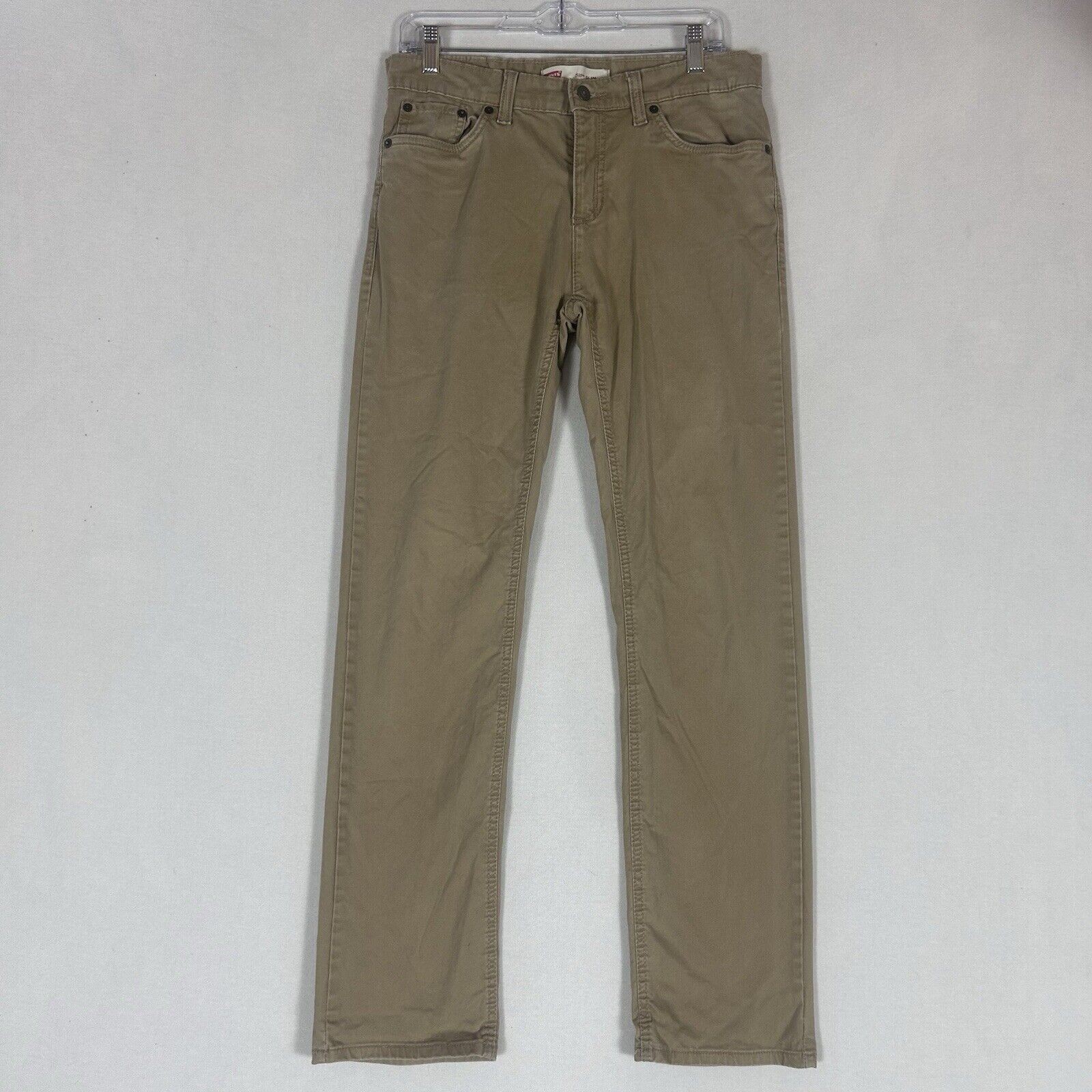 Levi’s 511 Slim Khaki Pants Jeans Kids Boys 18 Reg (29×29) Tan Casual Workwear