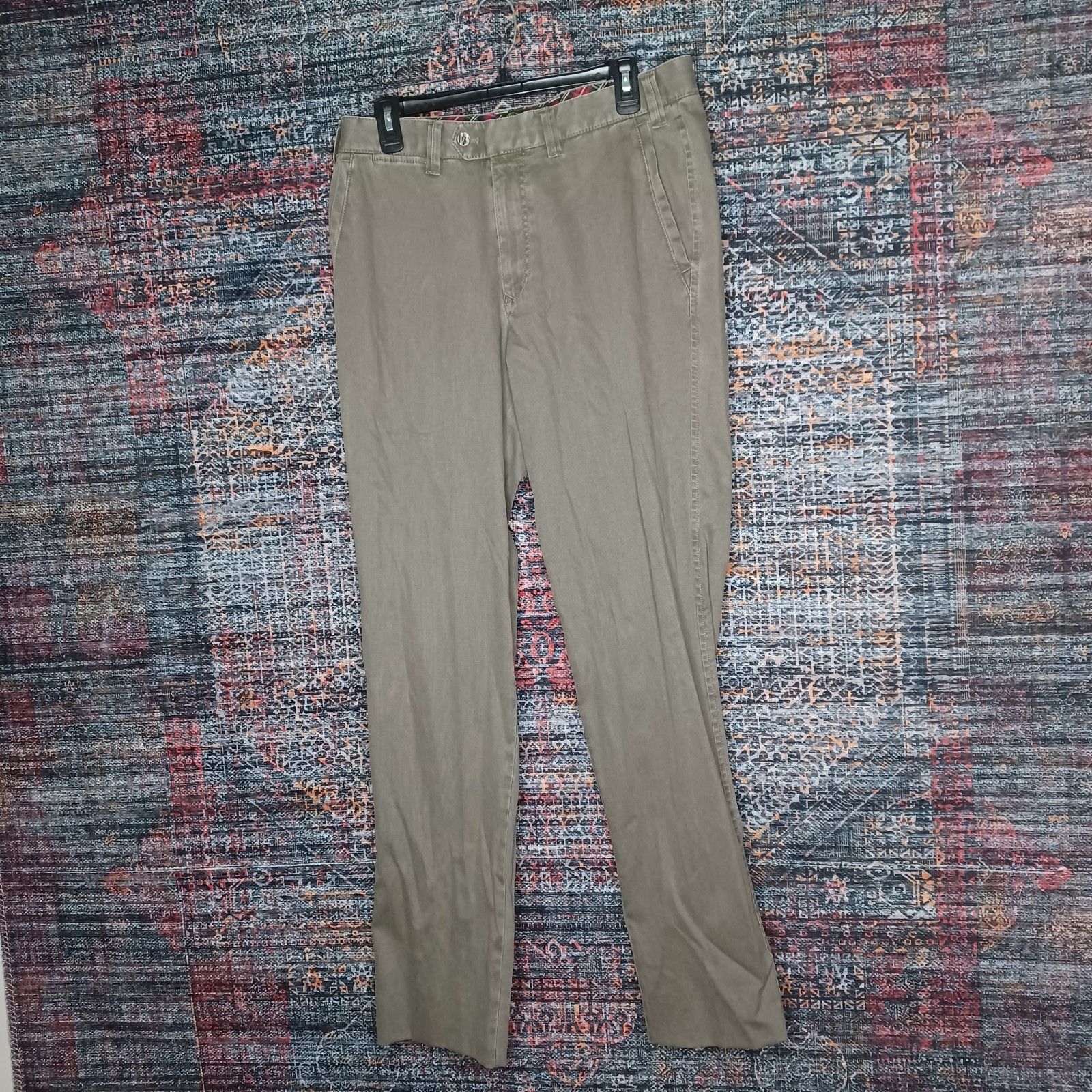 Hiltl mens light brown straight leg contemporary chino pants 32×34