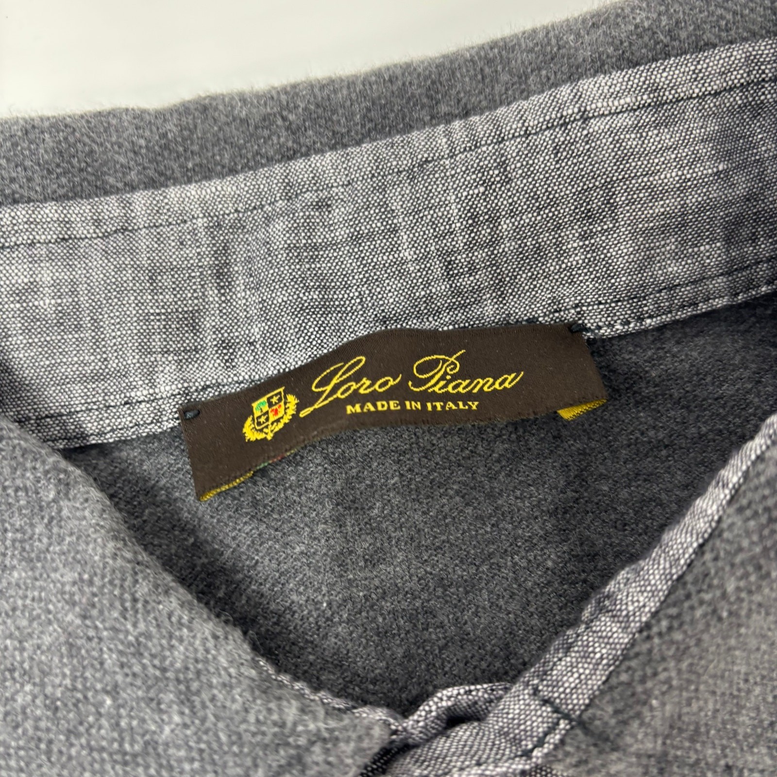 Loro Piana Mens XL Solid Gray Made in Italy Short Sleeve Polo Shirt