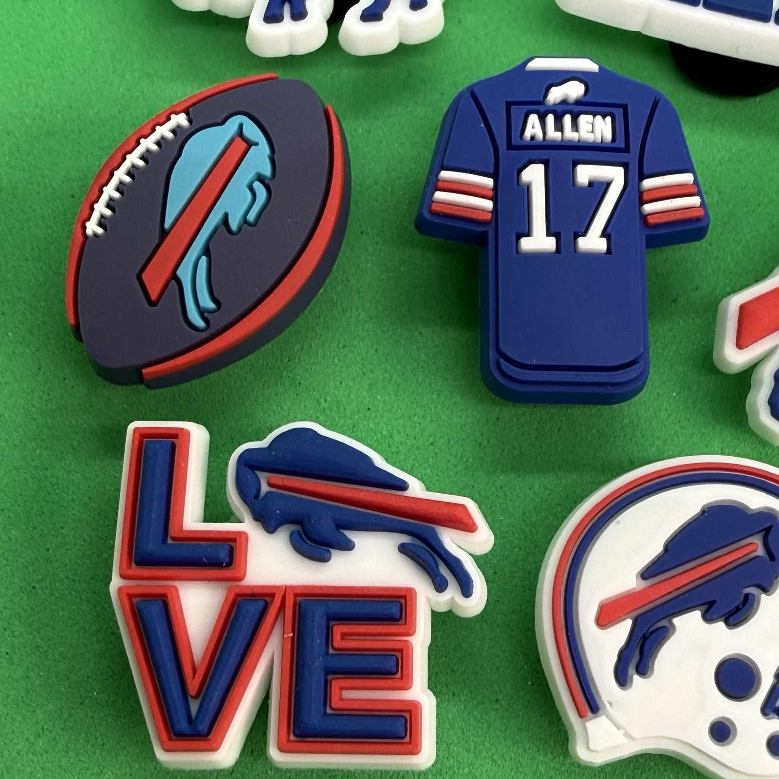 12-Pack Buffalo Bills Shoe Charms Mafia NFL Josh Allen Helmet Fan Charm